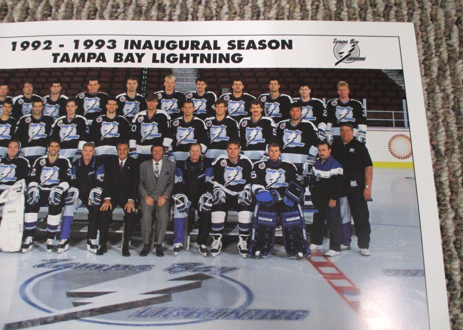 NHL Tampa Bay Lightning 1992-1993 Inaugural Year Team Photo 12x16