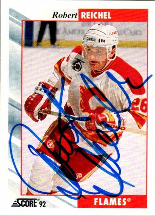 Robert Reichel Calgary Flames Hand Signed 1992-93 Score Hockey Card #106 NM-MT