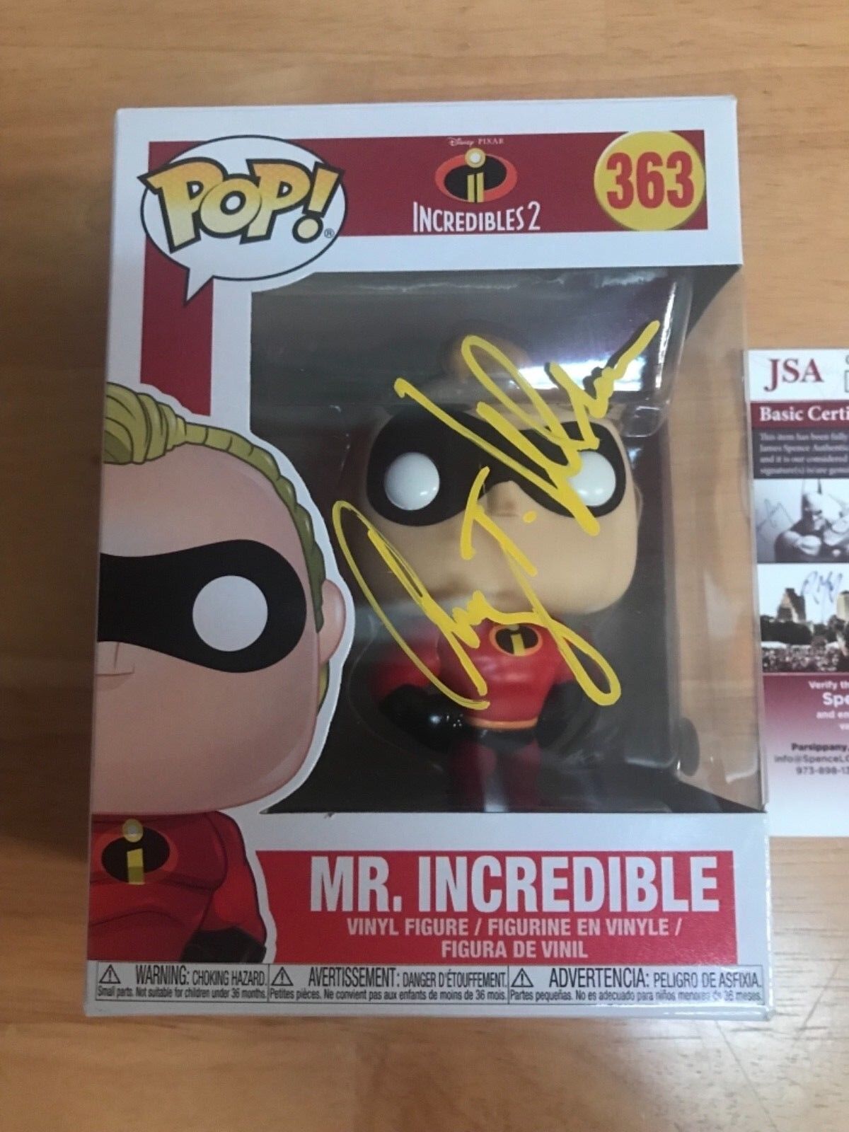 Funko Pop Craig T. Nelson “Mr. Incredible” Autograph JSA #CC29864