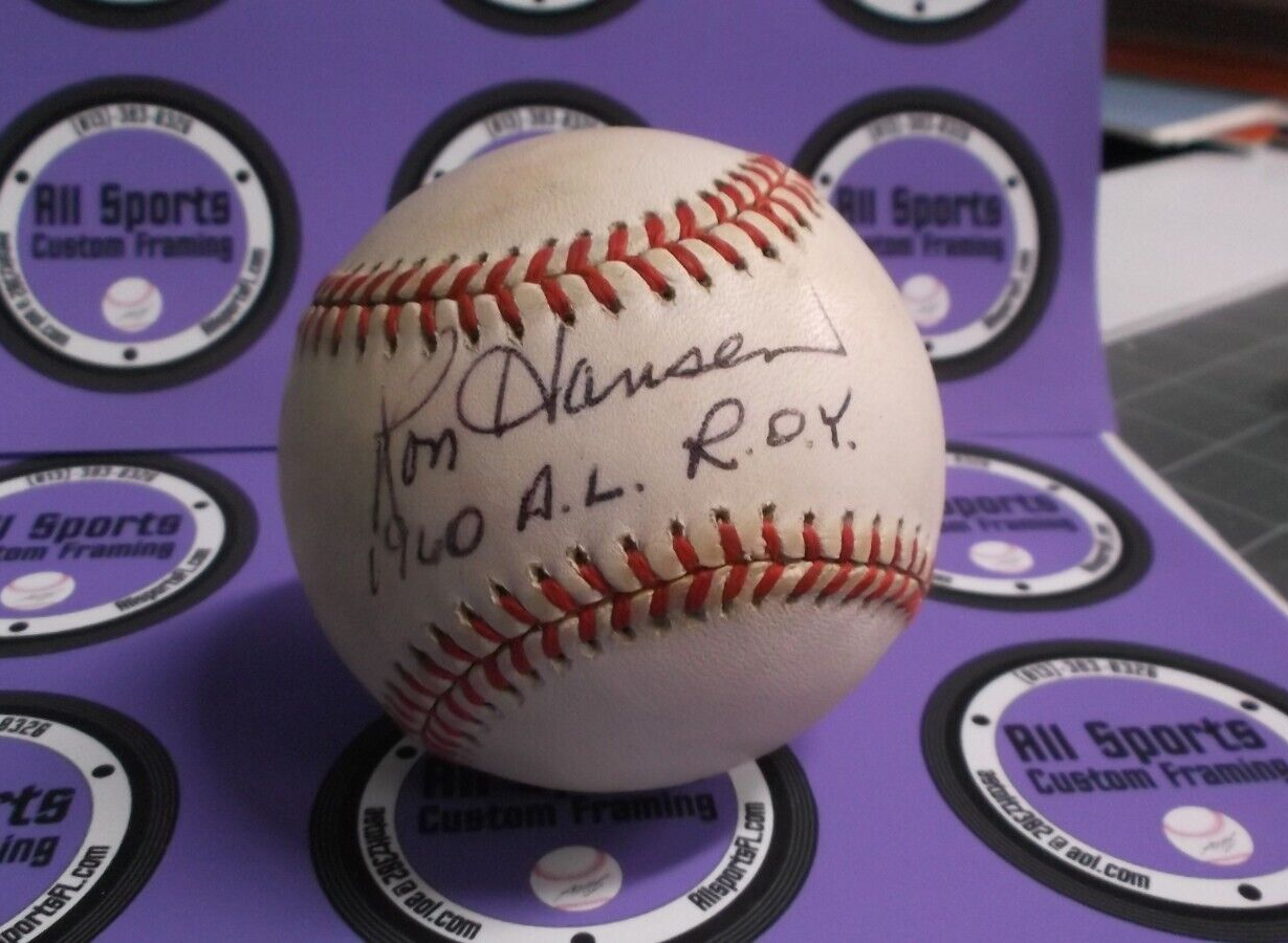 Ron Hansen New York Yankees Orioles White Sox Autographed Baseball JSA #AE58921