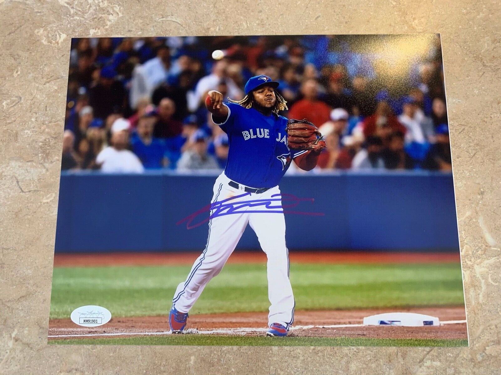 Vladimir Guerrero JR Blue Jays Autographed 8x10 Sports Photo F JSA COA #MM919107