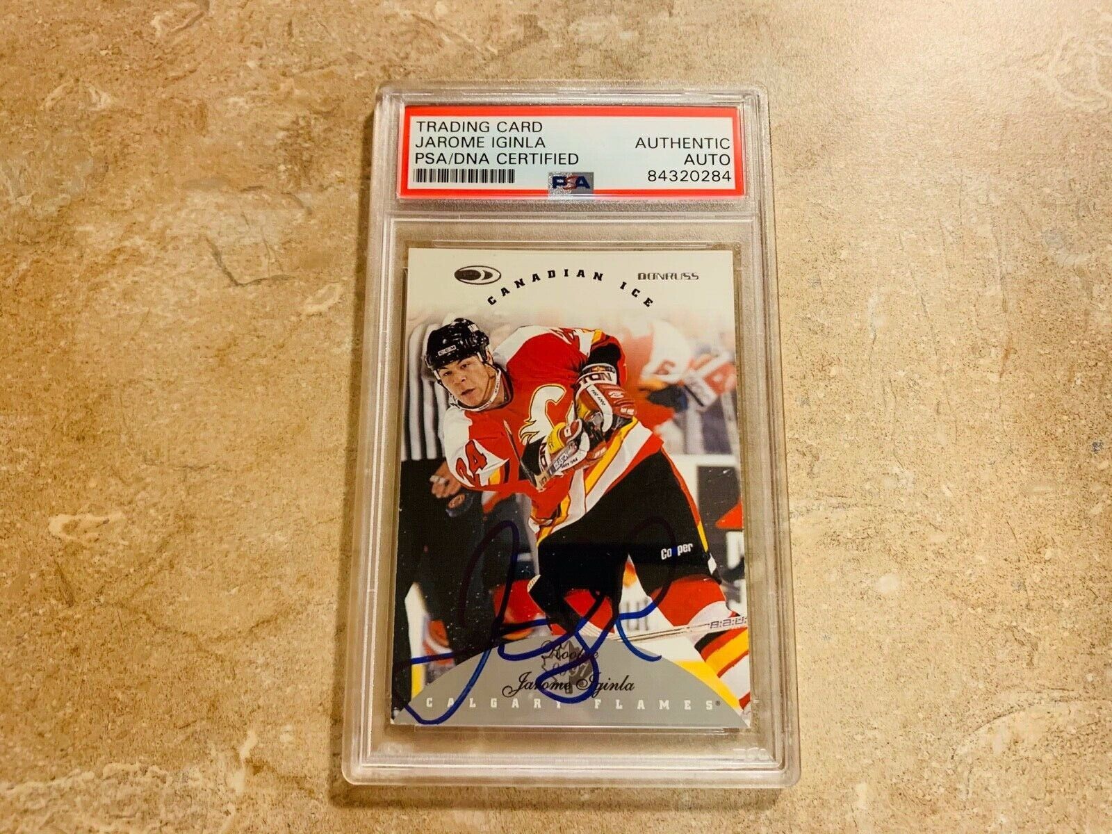 Jarome Iginla Autographed 1996 Canada ICE Rookie Card PSA Slabbed Certified