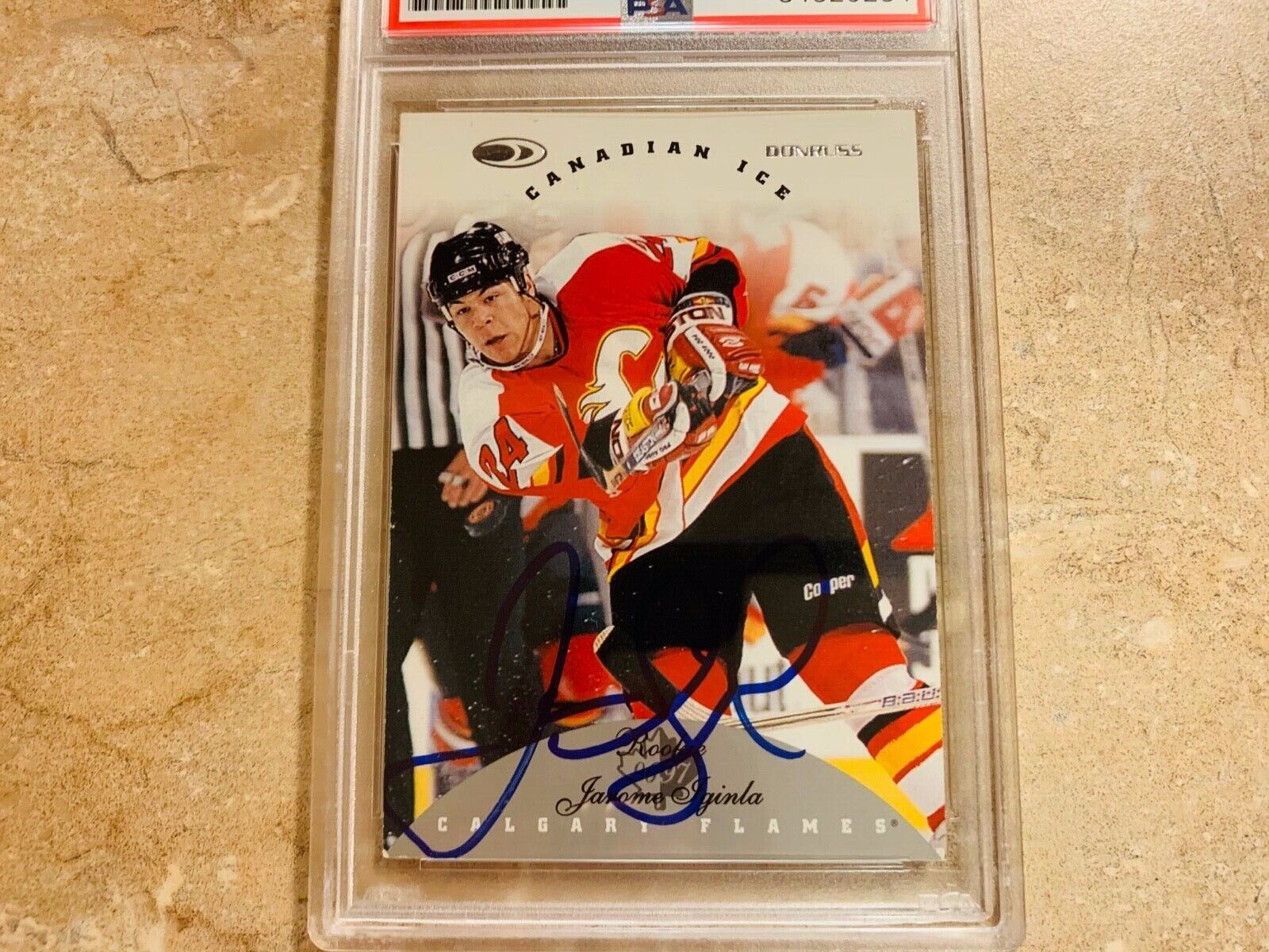 Jarome Iginla Autographed 1996 Canada ICE Rookie Card PSA Slabbed Certified