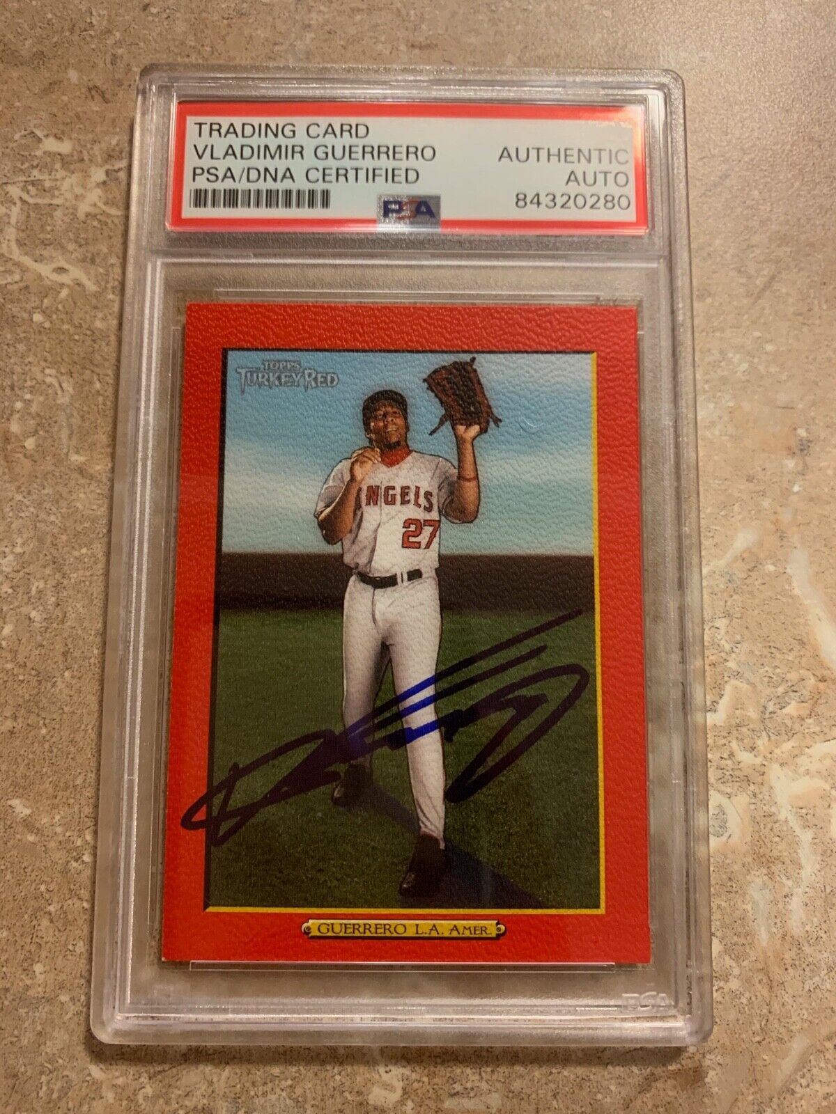 Vladimir Guerrero Autographed 2006 Topps Turkey Red Card PSA Slabbed  RED