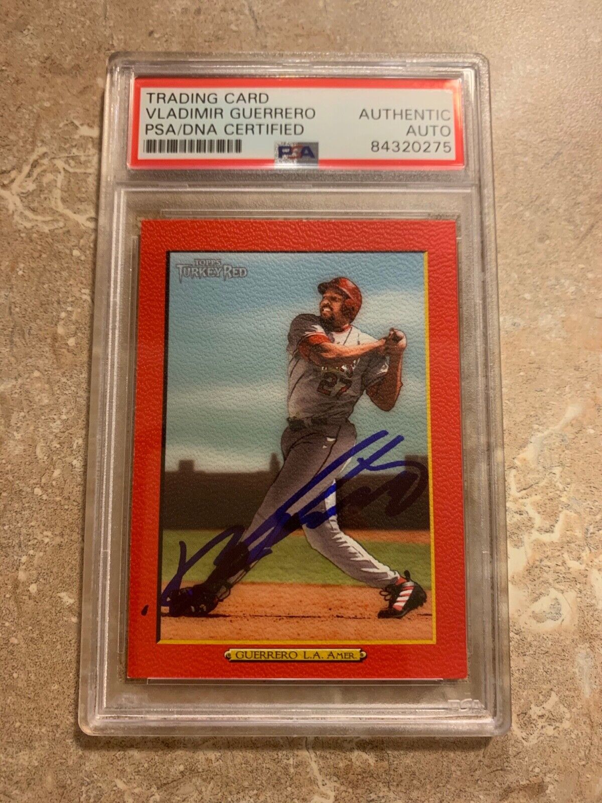 Vladimir Guerrero Autographed 2006 Topps Turkey Red Card #120 PSA Slabbed RED