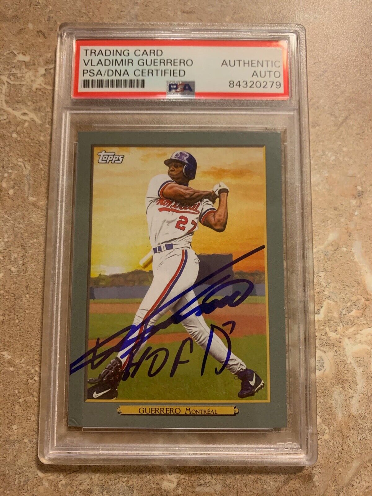 Vladimir Guerrero Autographed 2020 Topps PBP Card #54 PSA Slabbed  HOF inscribed