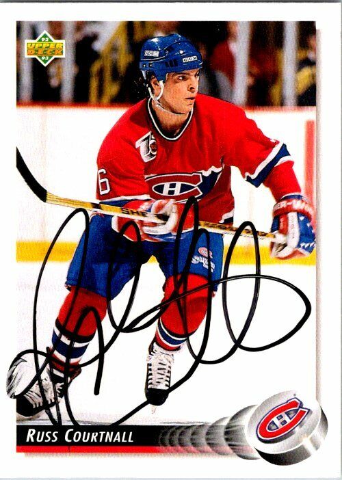 Russ Courtnall Montreal Canadiens Hand Signed 1992-93 UD Card #94 NM-MT