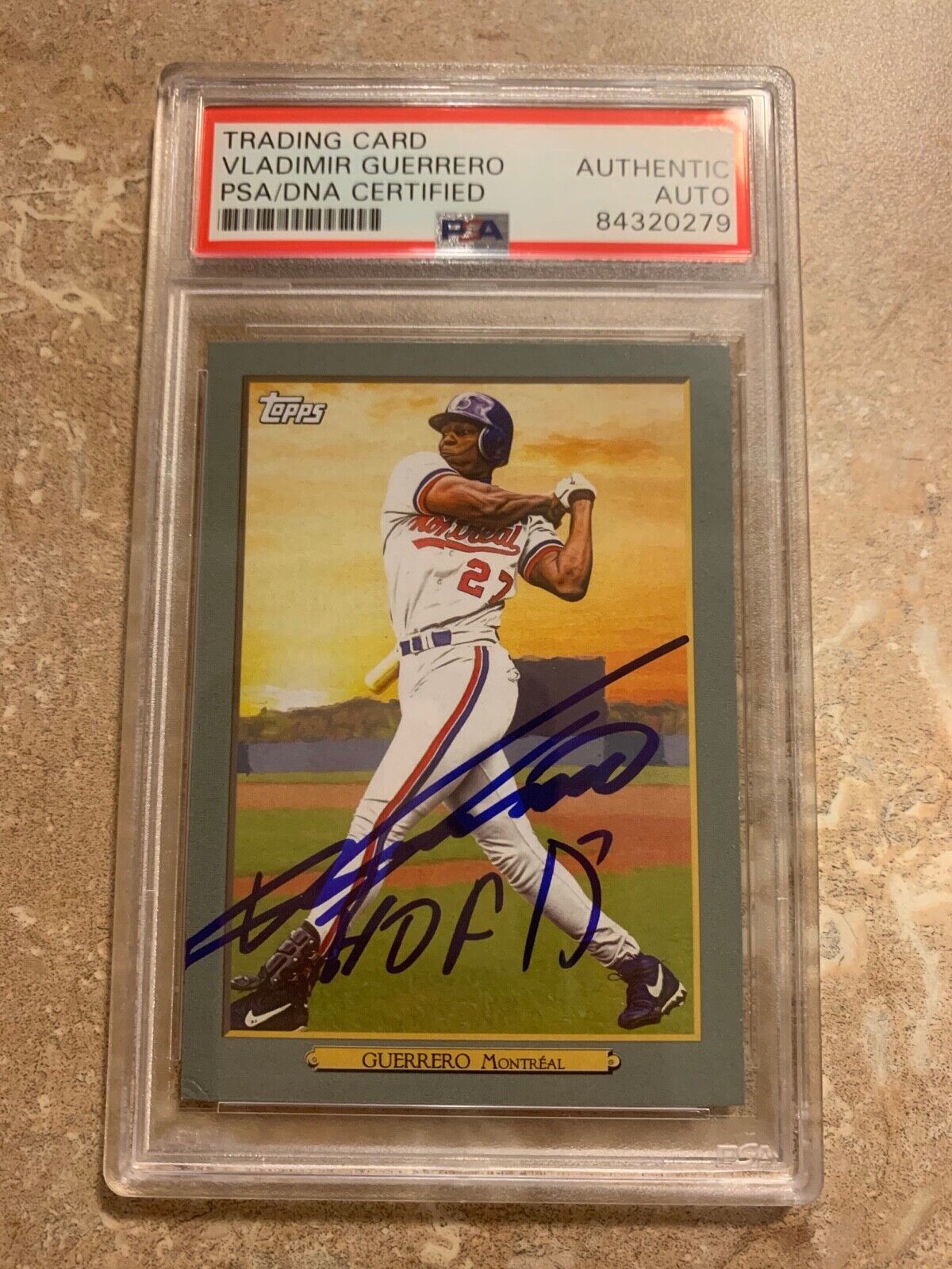 Vladimir Guerrero Autographed 2020 Topps PBP Card #54 PSA Slabbed  HOF inscribed