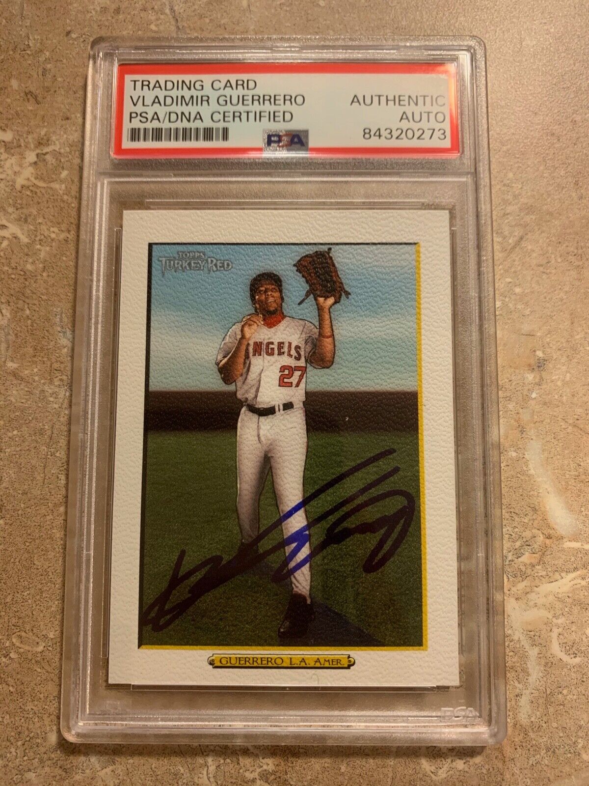 Vladimir Guerrero Autographed 2006 Topps Turkey Red Card PSA Slabbed  Angels