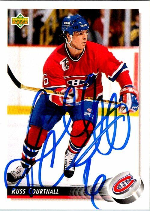 Russ Courtnall Montreal Canadiens Hand Signed 1992-93 UD Card #94 NM-MT