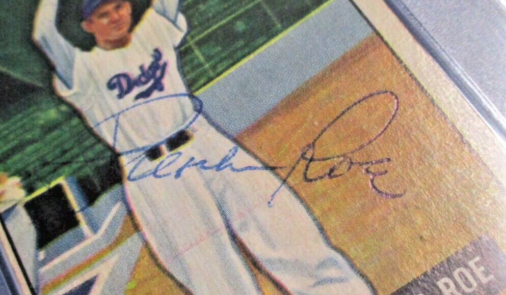 Preacher Roe Dodgers Autographed Signed 1951 Bowman Card #118 PSA Slab