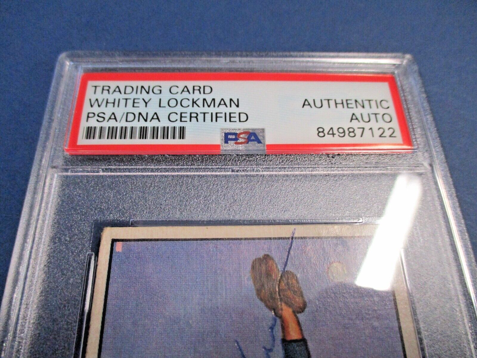 MLB Whitey Lockman Giants Autographed Signed 1951 Bowman Card #37 PSA Slab