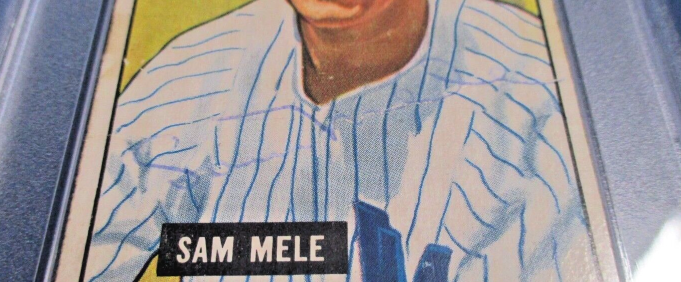 Sam Mele Washington Autographed Signed 1951 Bowman Card #168 PSA Slab