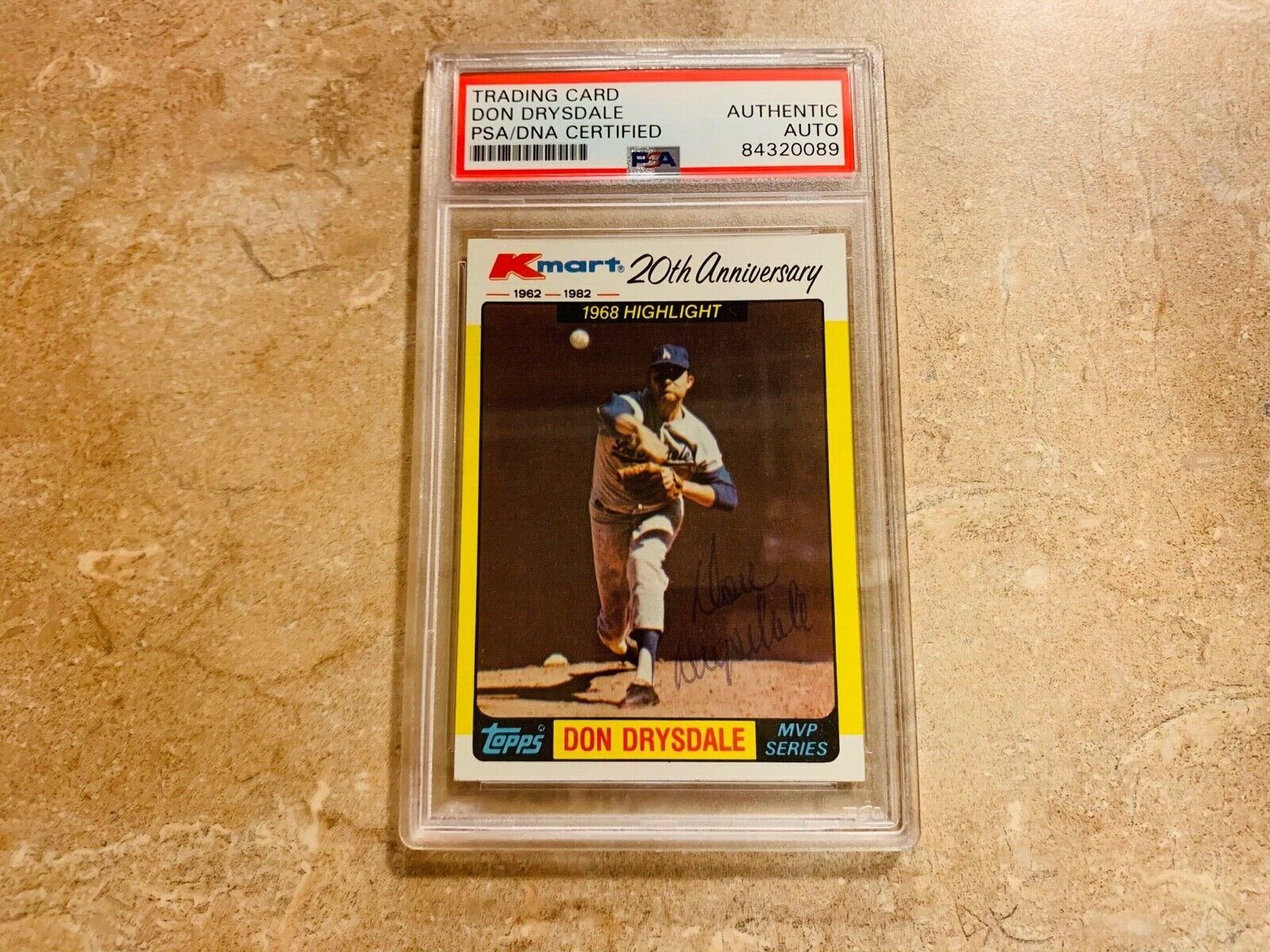 Don Drysdale Dodgers Autographed 1982 Topps Kmart Card PSA Slabbed Certified