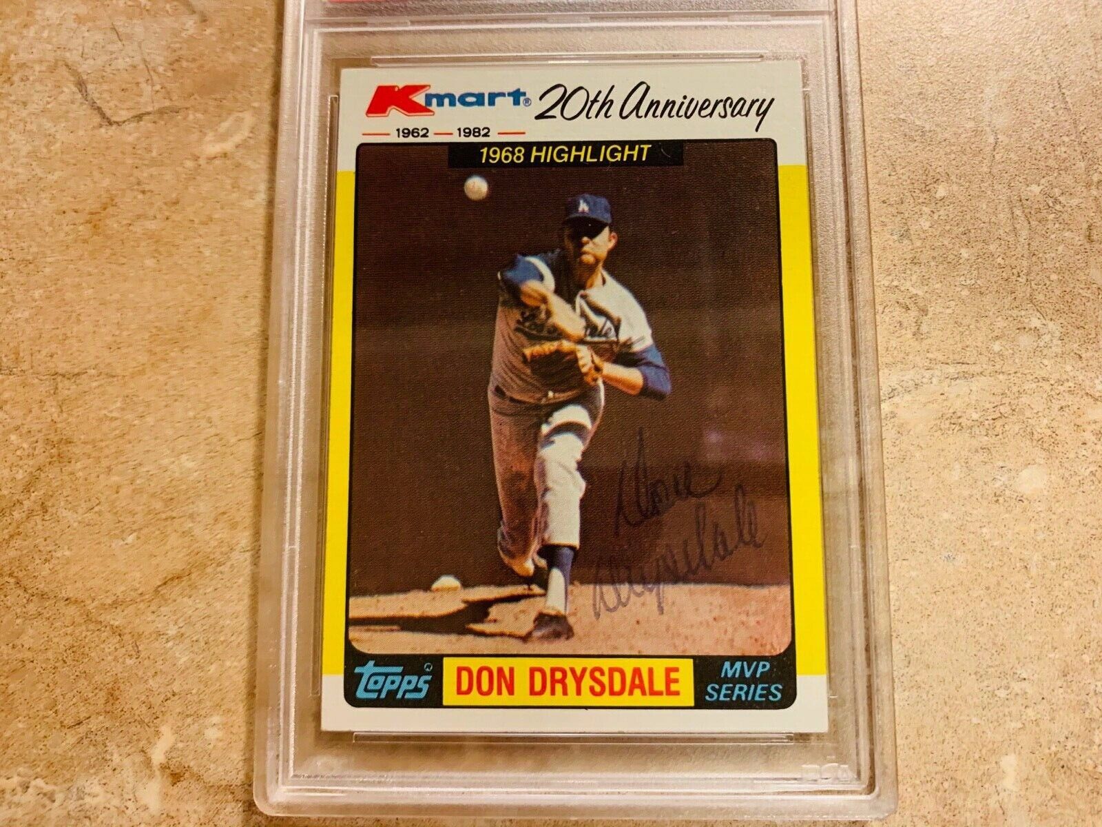 Don Drysdale Dodgers Autographed 1982 Topps Kmart Card PSA Slabbed Certified