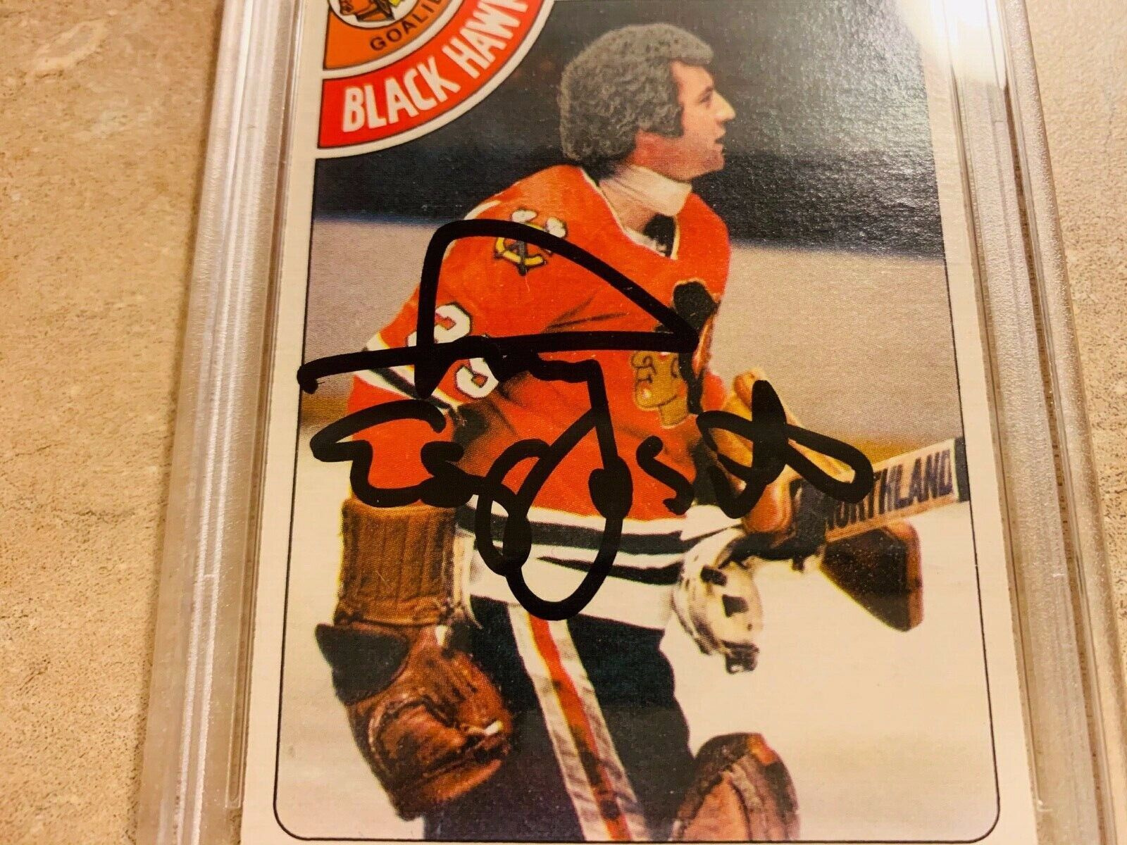 Tony Esposito Blackhawks Autographed O-PEE-CHEE Card PSA Slabbed Certified