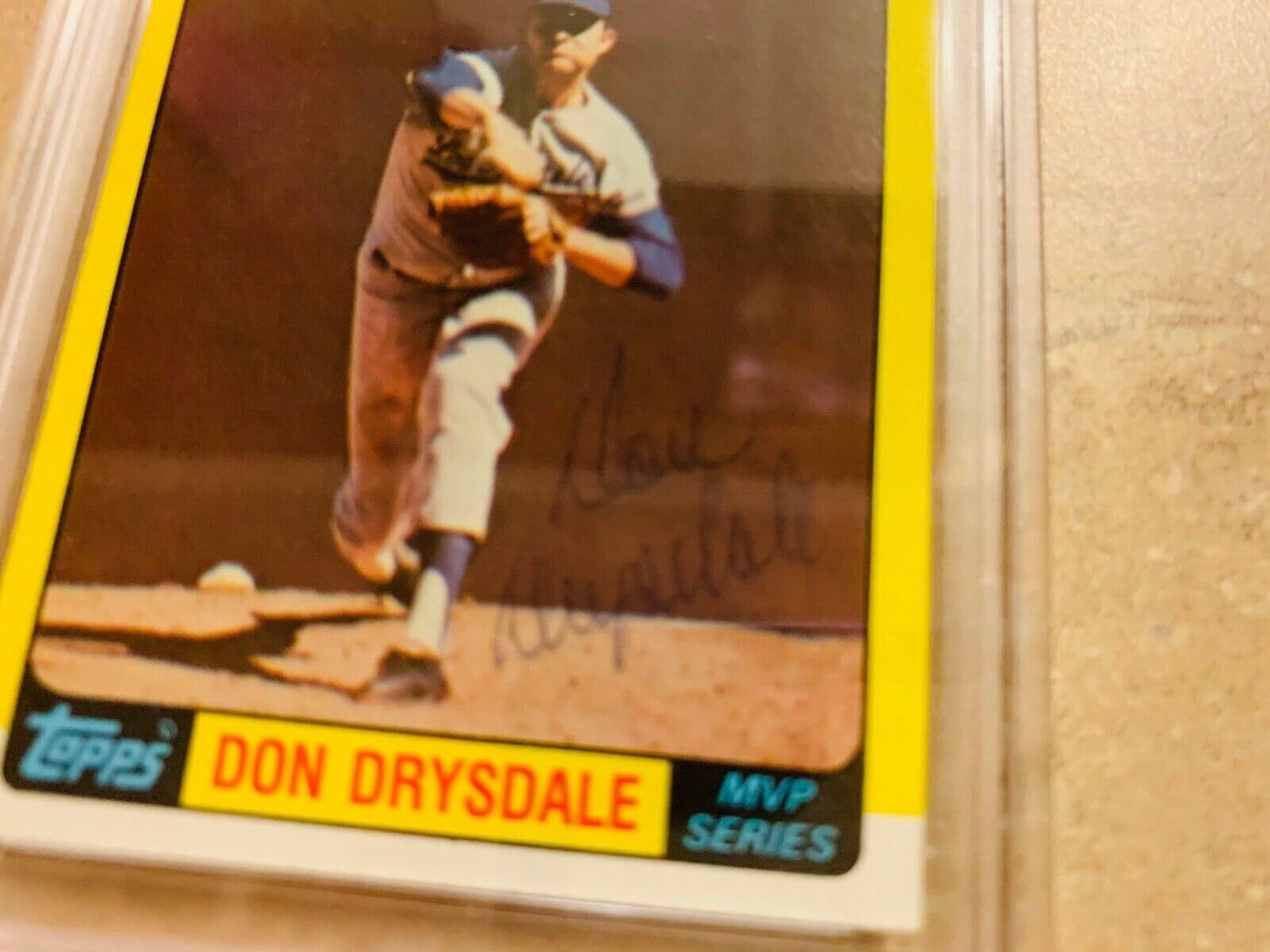 Don Drysdale Dodgers Autographed 1982 Topps Kmart Card PSA Slabbed Certified