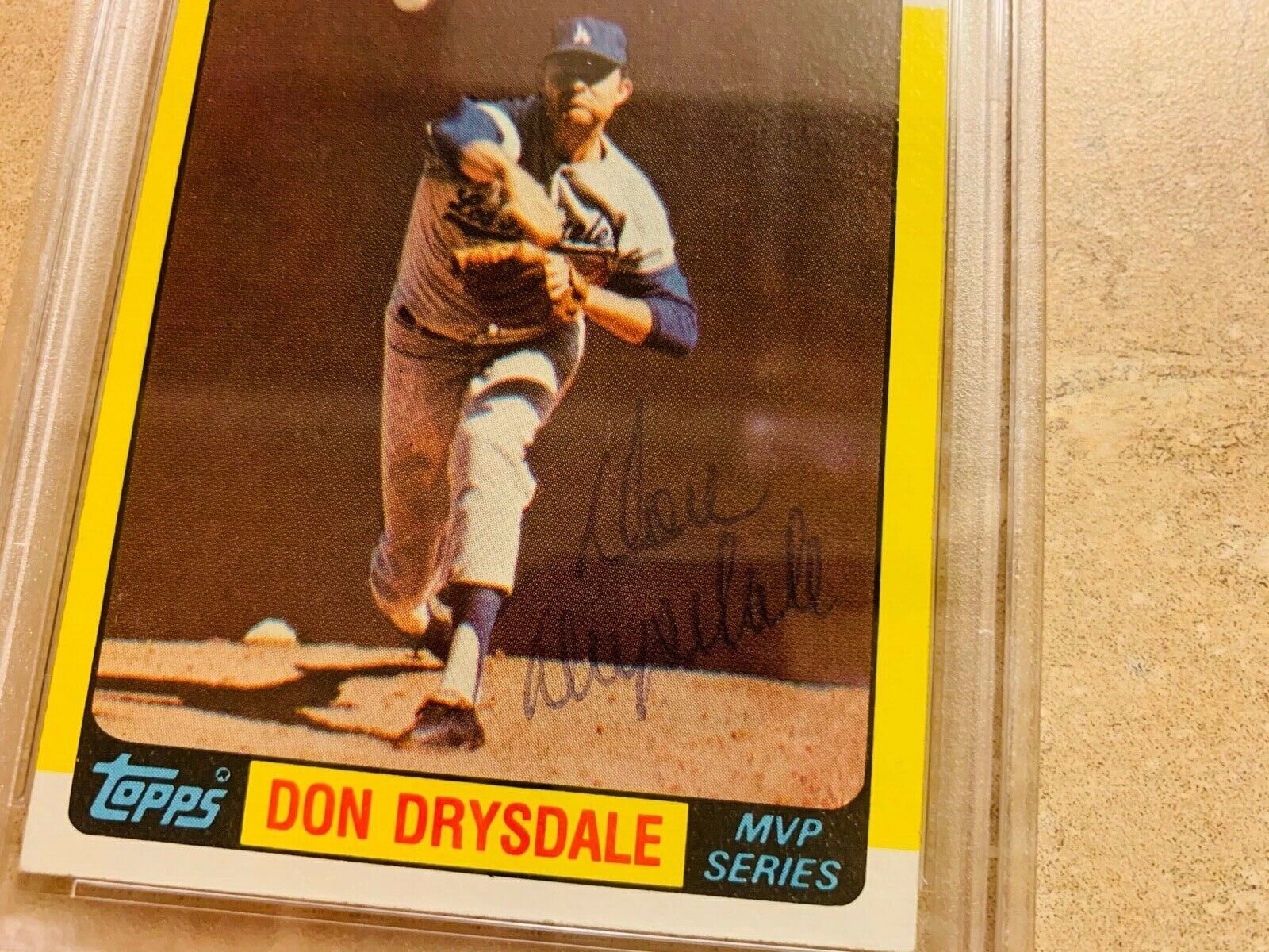 Don Drysdale Dodgers Autographed 1982 Topps Kmart Card PSA Slabbed Certified