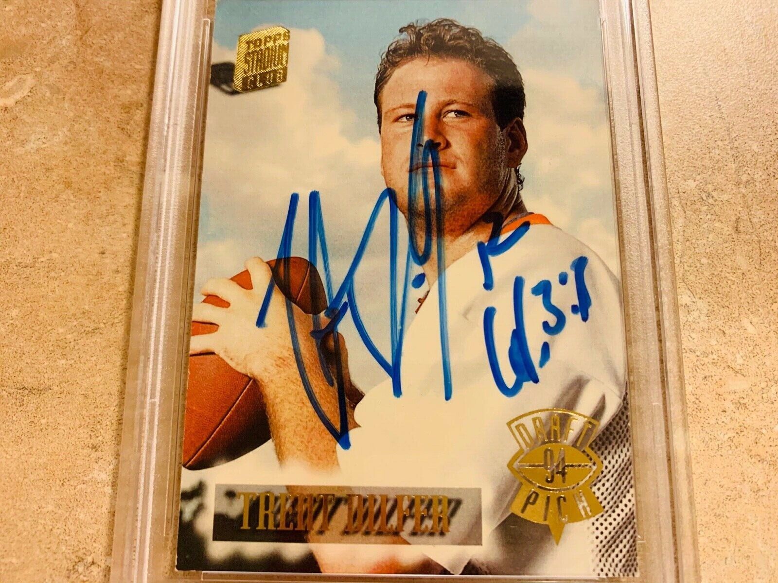 Trent Dilfer Autographed 1994 Stadium Club Rookie Card PSA Slabbed Certified