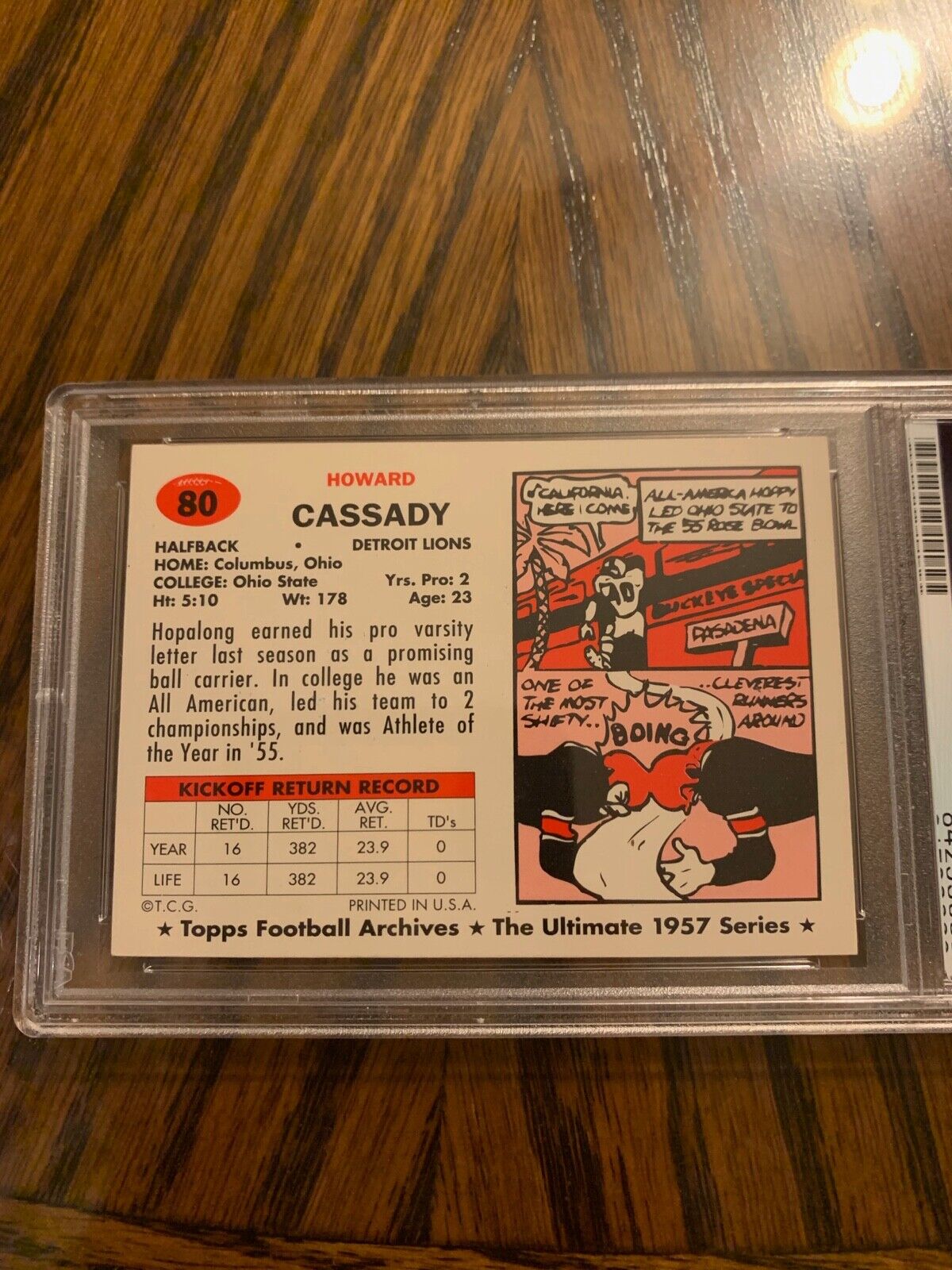 Howard Cassady Autographed Topps Archives Heisman Card PSA Slabbed & Certified B