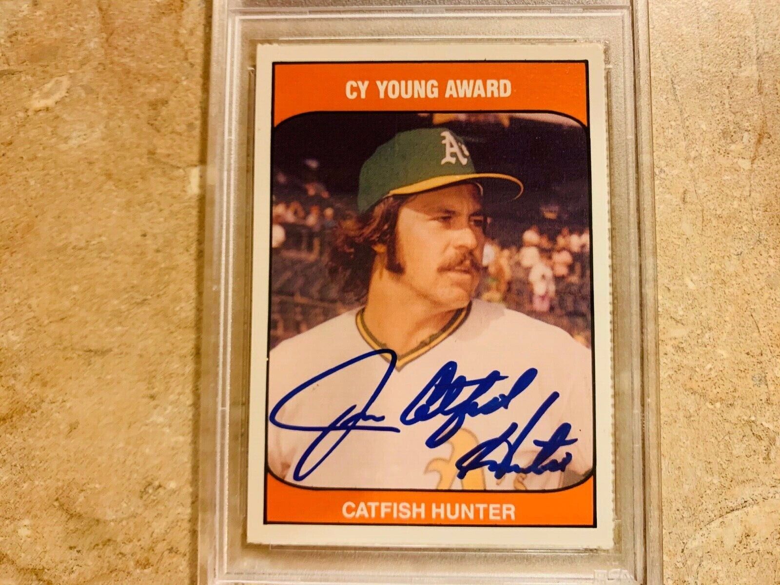 Jim Catfish Hunter 1985 TCMA CY Young Autographed Card PSA Slabbed Certified