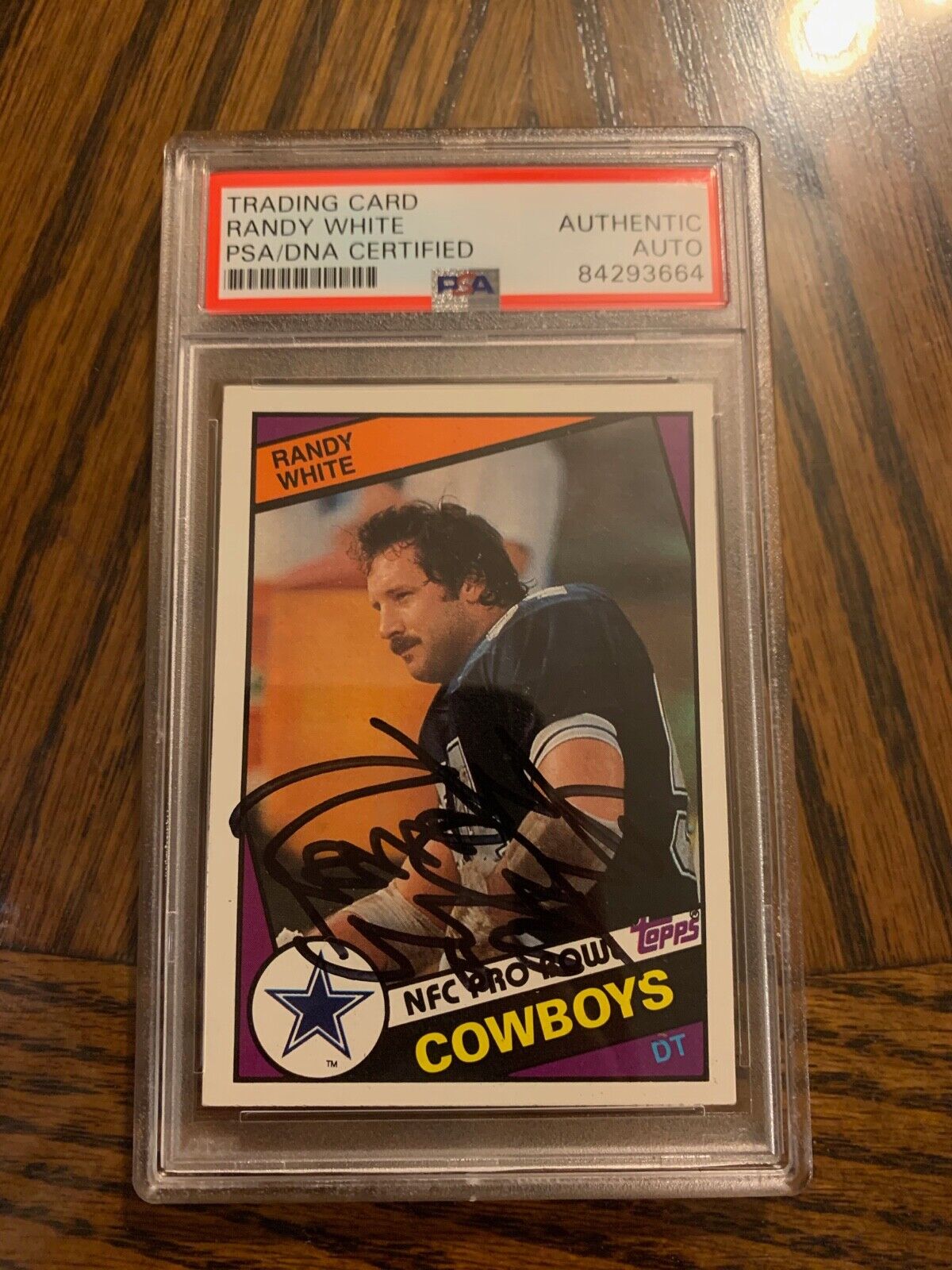 Randy White Autographed 1984 Topps Football Card #249 PSA Slabbed & Certified B