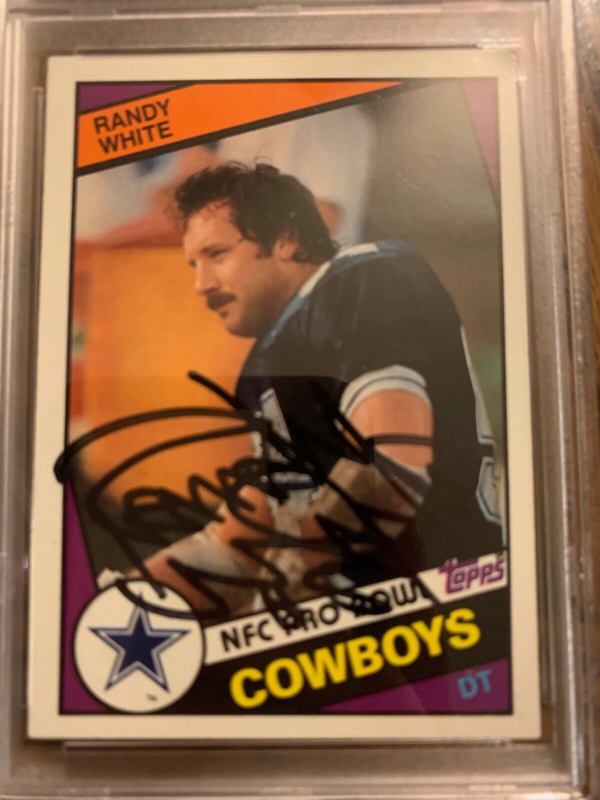 Randy White Autographed 1984 Topps Football Card #249 PSA Slabbed & Certified B