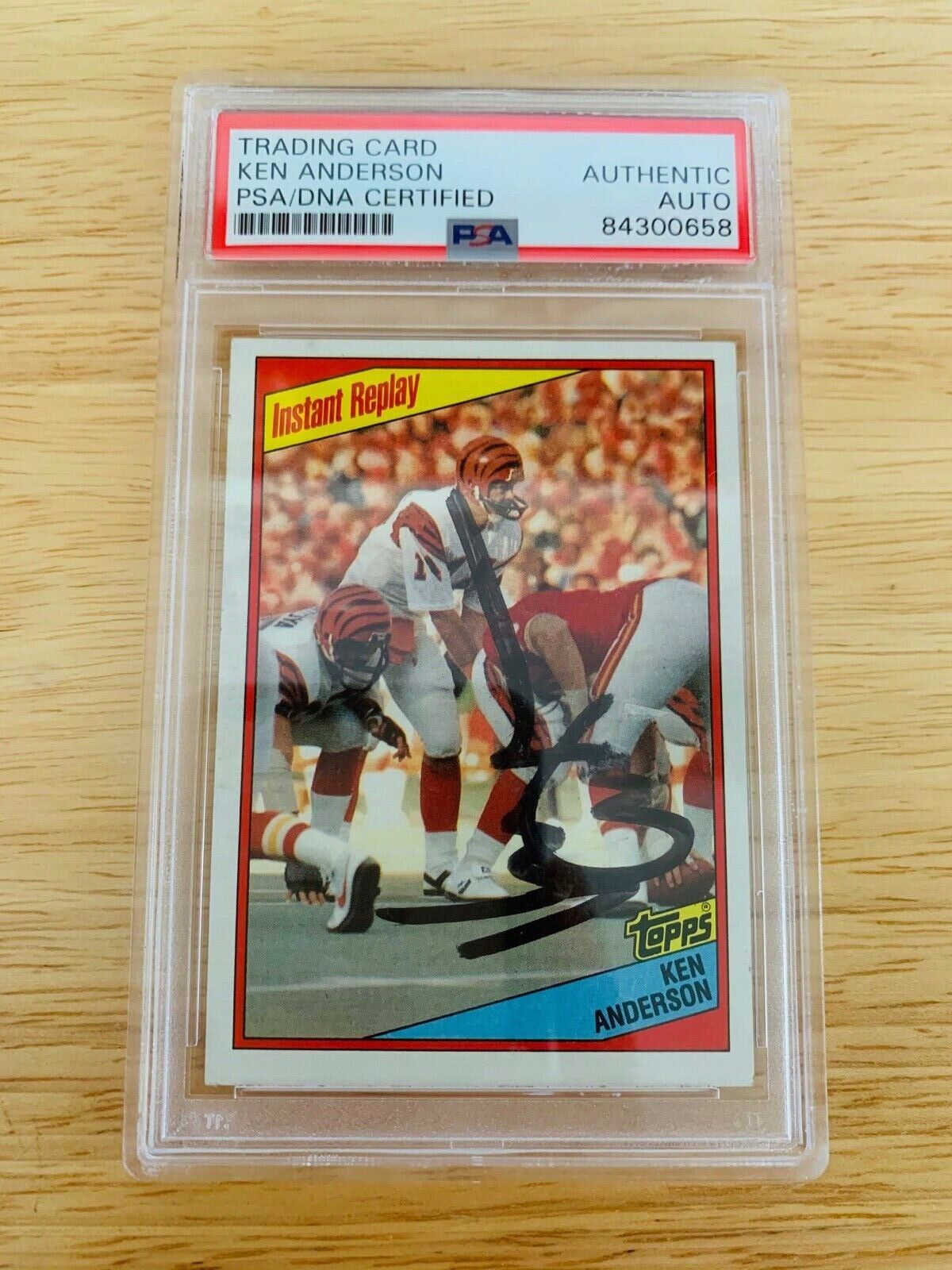 Ken Anderson Autographed Signed 1984 Topps Football Card PSA Certified Slabbed