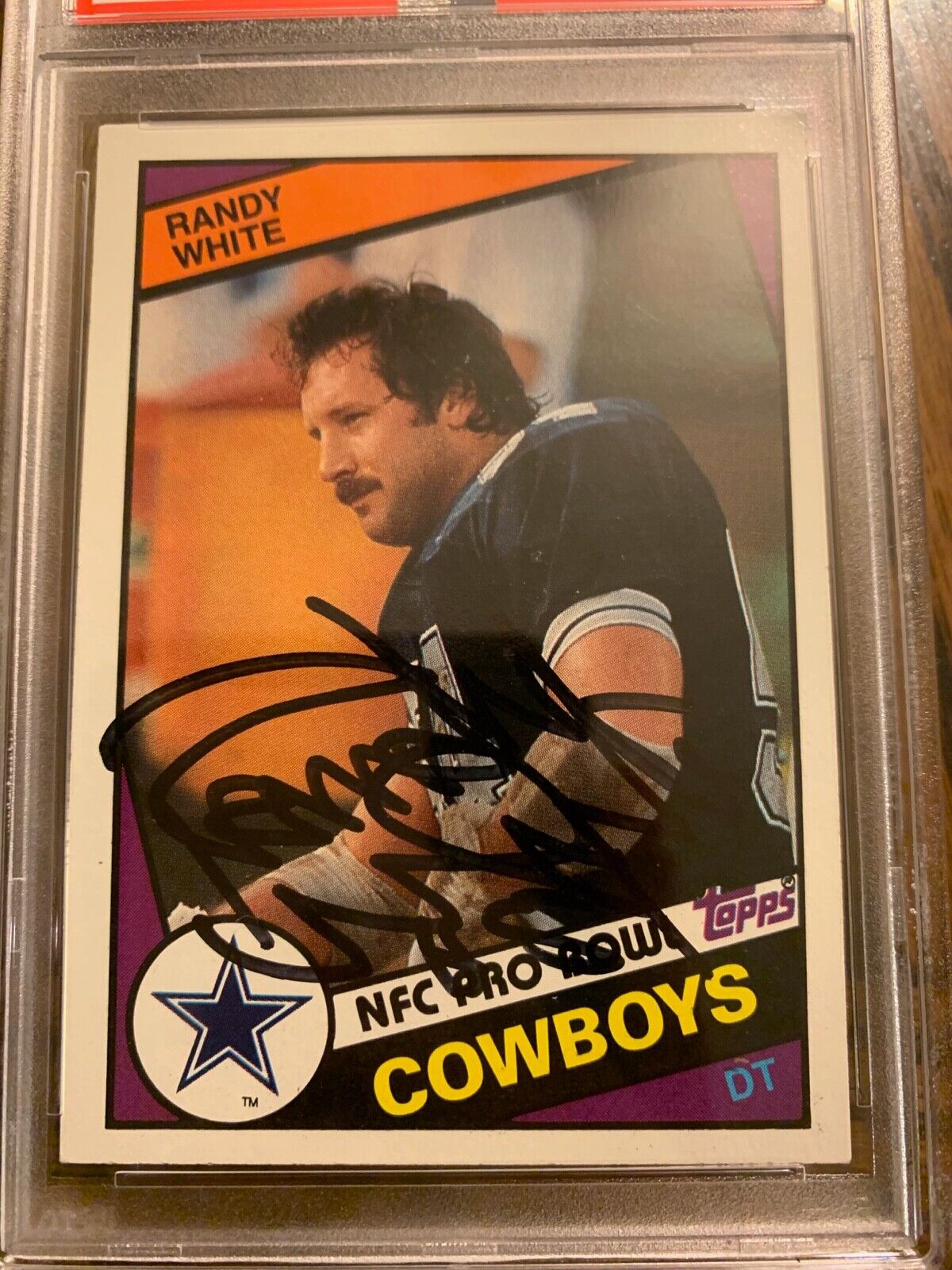 Randy White Autographed 1984 Topps Football Card #249 PSA Slabbed & Certified B