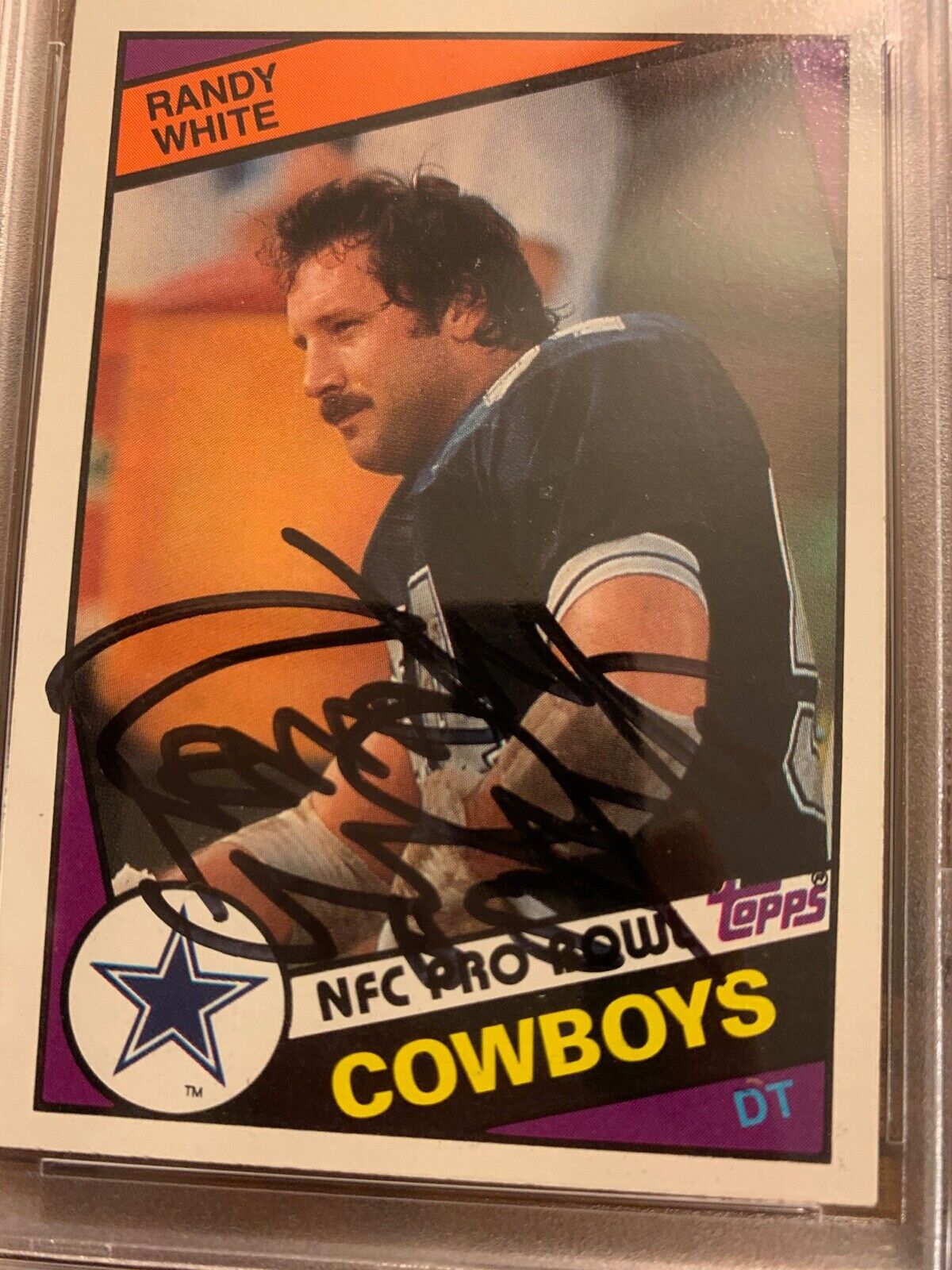 Randy White Autographed 1984 Topps Football Card #249 PSA Slabbed & Certified B