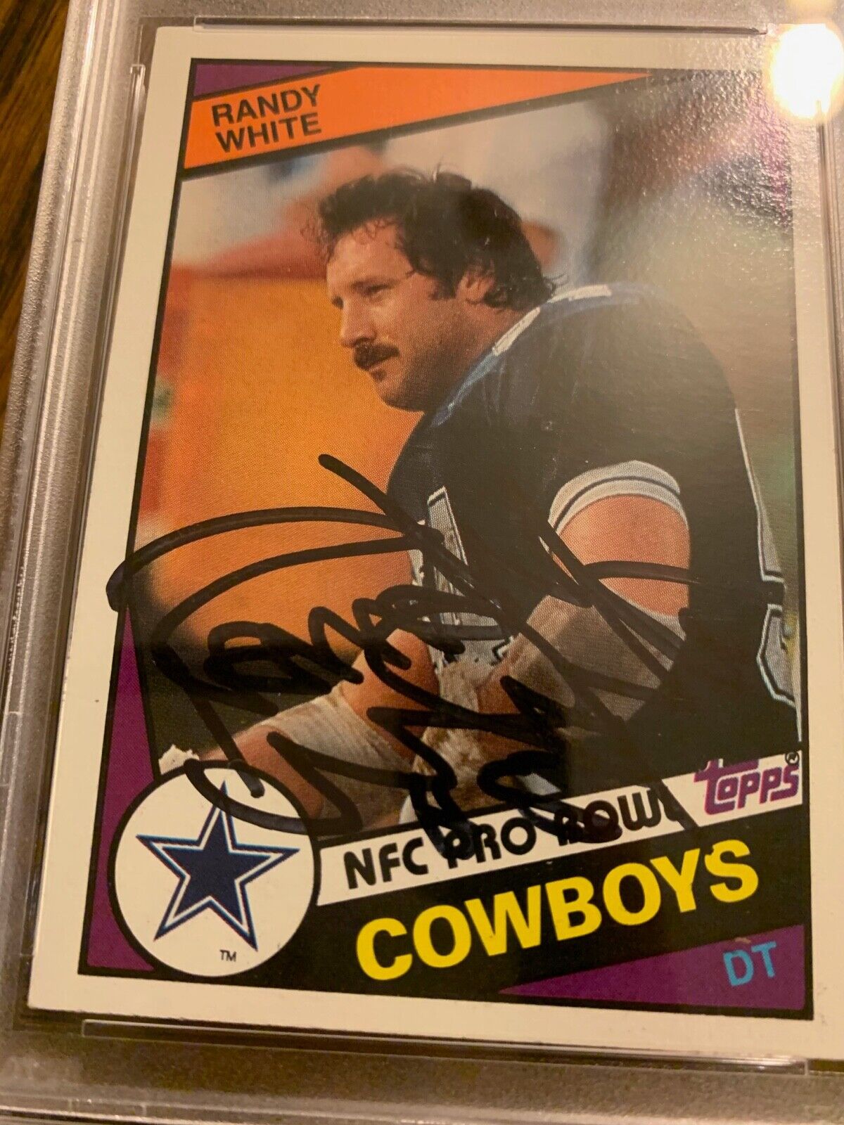 Randy White Autographed 1984 Topps Football Card #249 PSA Slabbed & Certified B