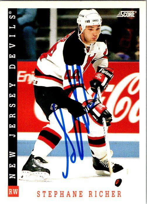 Stephane Richer Montreal Canadien Hand Signed 93-94 Score Hockey Card #34 NM-MT