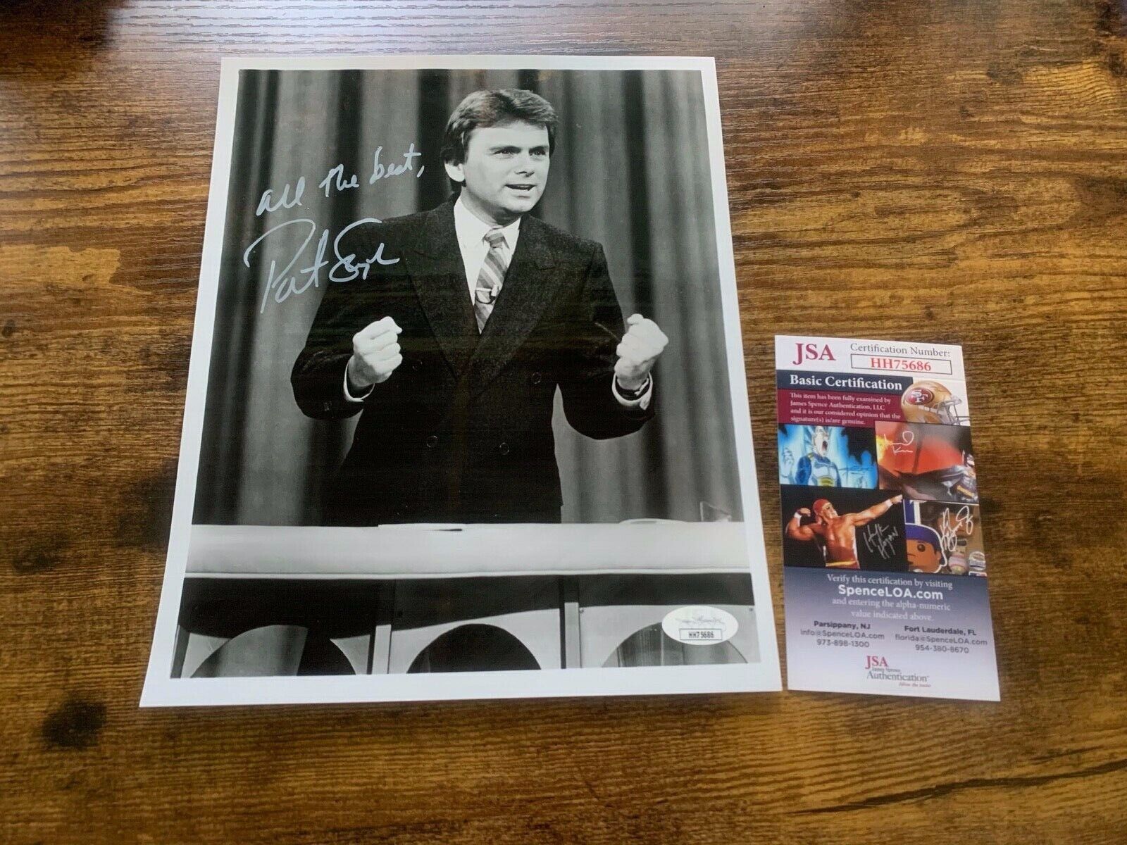 8x10 Vintage B&W Photo Autographed by Pat Sajak from "Wheel Of Fortune" JSA COA