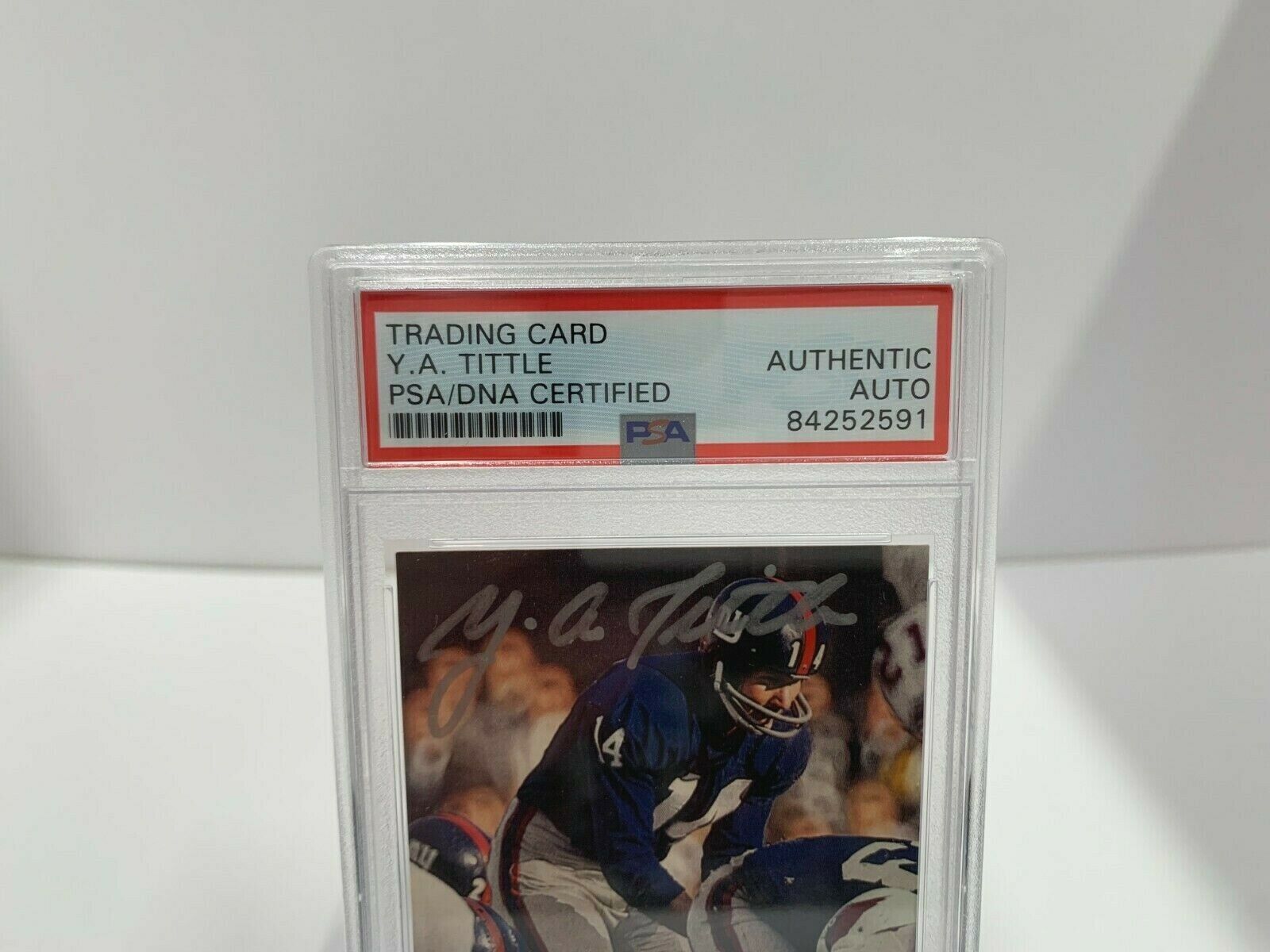 YA Tittle Giants Autographed Signed 1991 QB Legends Card PSA Certified Slabbed