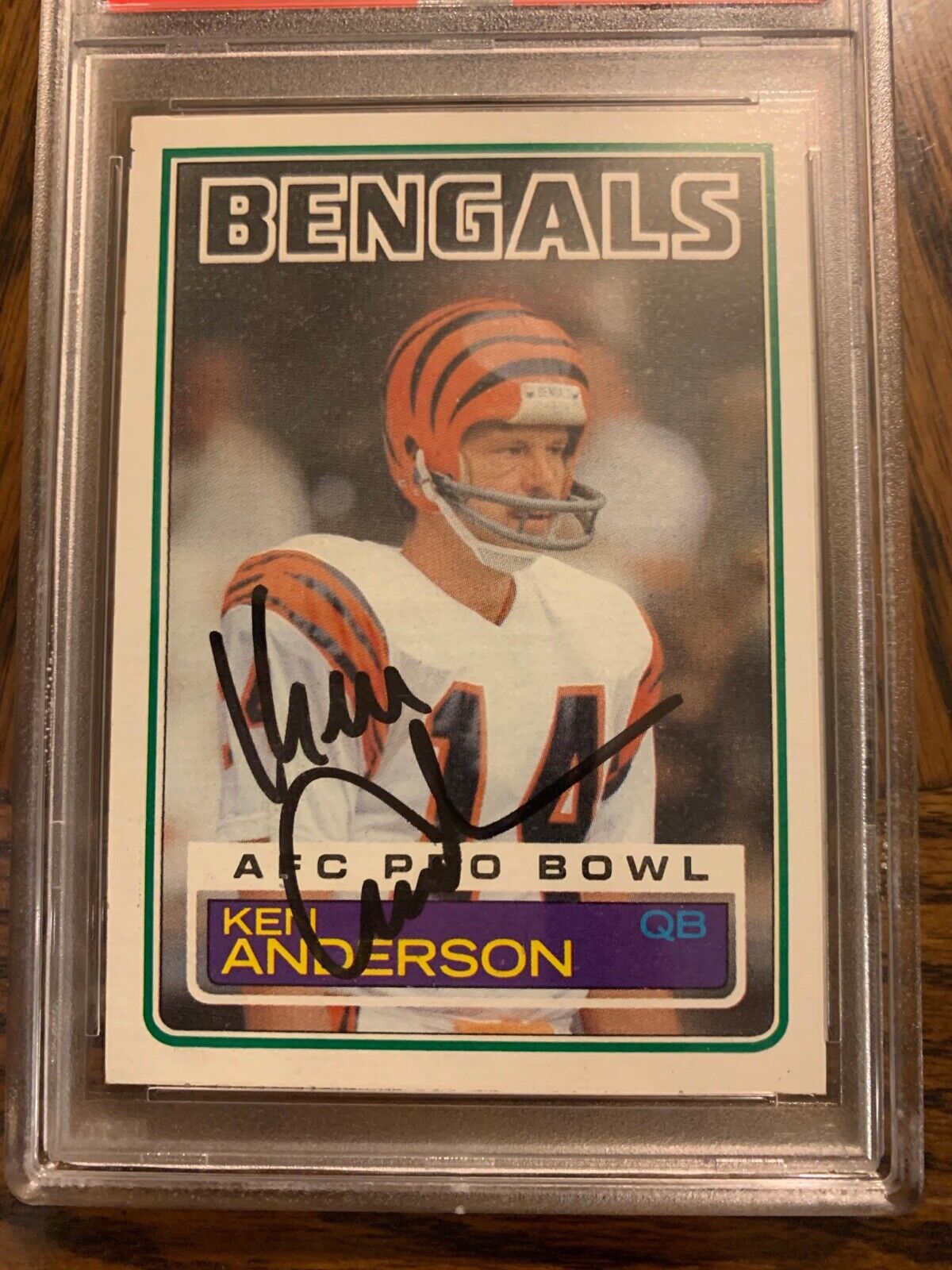 Ken Anderson Autographed 1983 Topps Football Card #232 PSA Slabbed & Certified