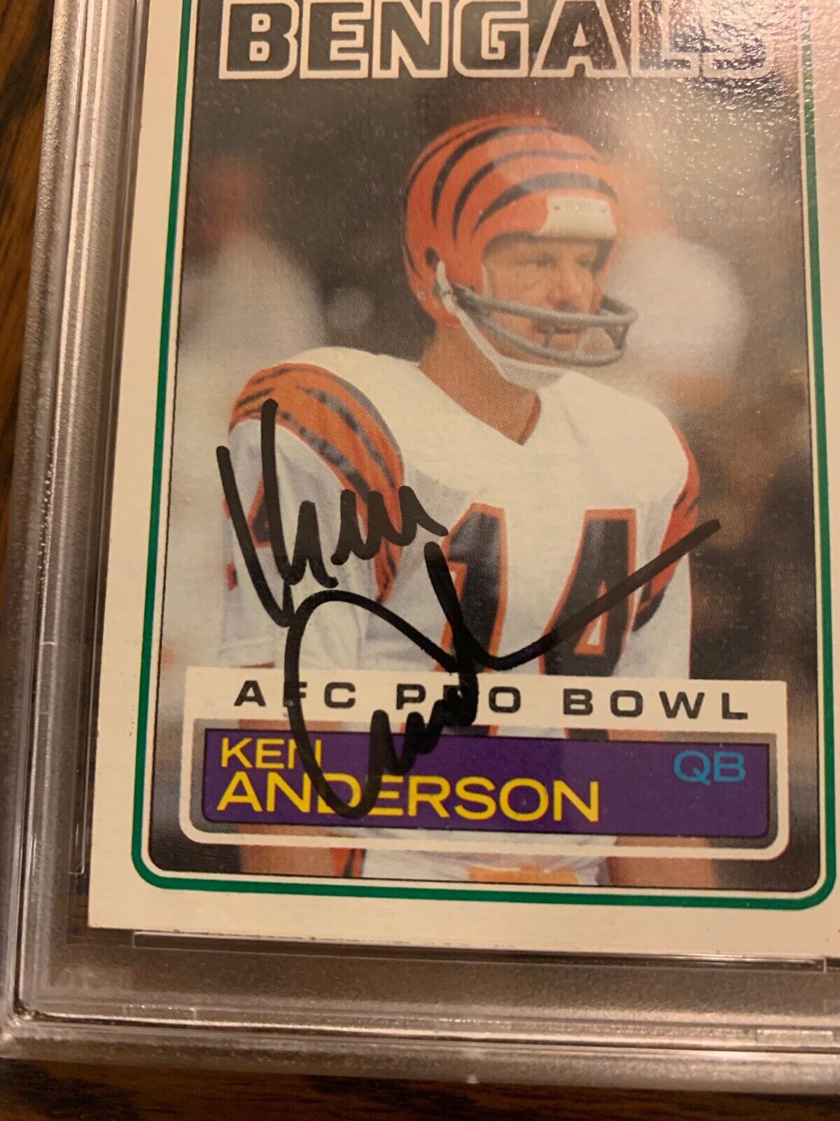 Ken Anderson Autographed 1983 Topps Football Card #232 PSA Slabbed & Certified