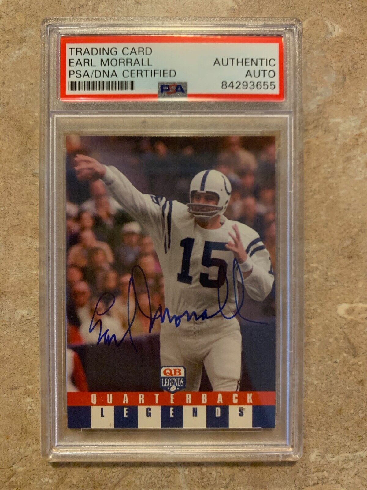 Earl Morrall Autographed 1991 Quarter Back Legends Card PSA Certified & Slabbed