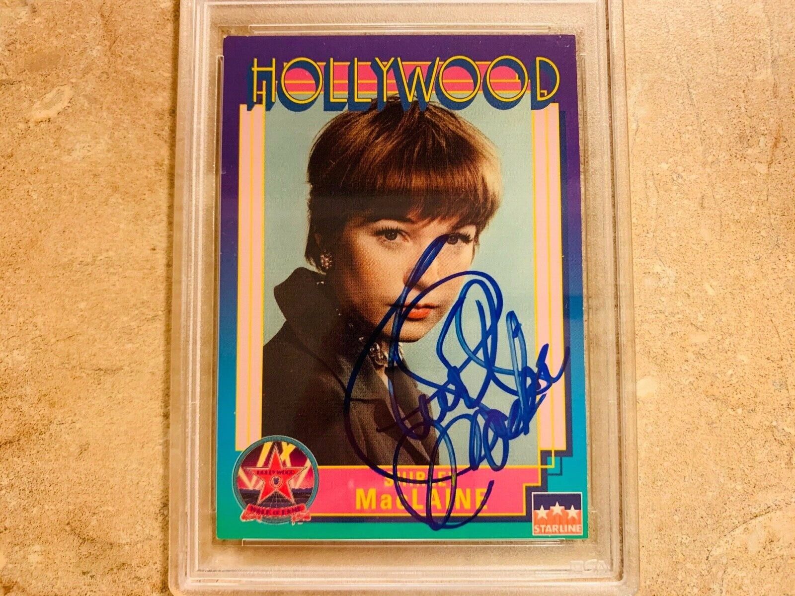 Shirley Maclaine Autographed Hollywood Card B PSA Slabbed Certified