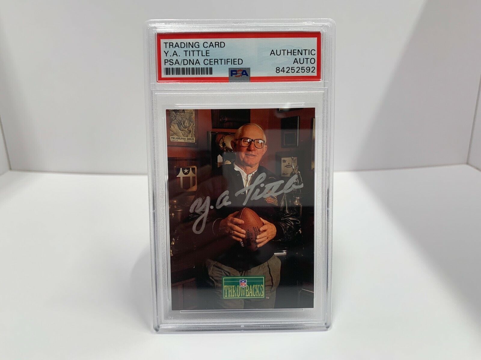 YA Tittle HOF Autographed Signed 1992 Pro Line NFL Card PSA Certified Slabbed