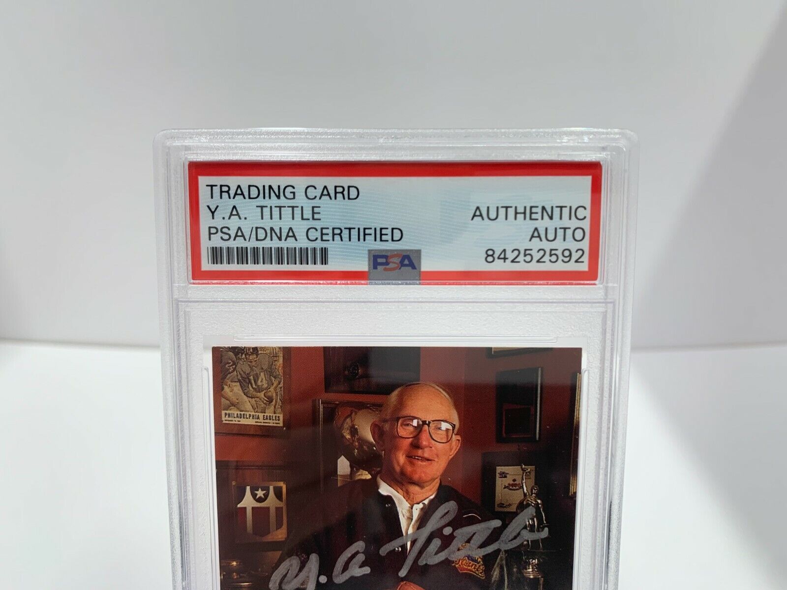 YA Tittle HOF Autographed Signed 1992 Pro Line NFL Card PSA Certified Slabbed