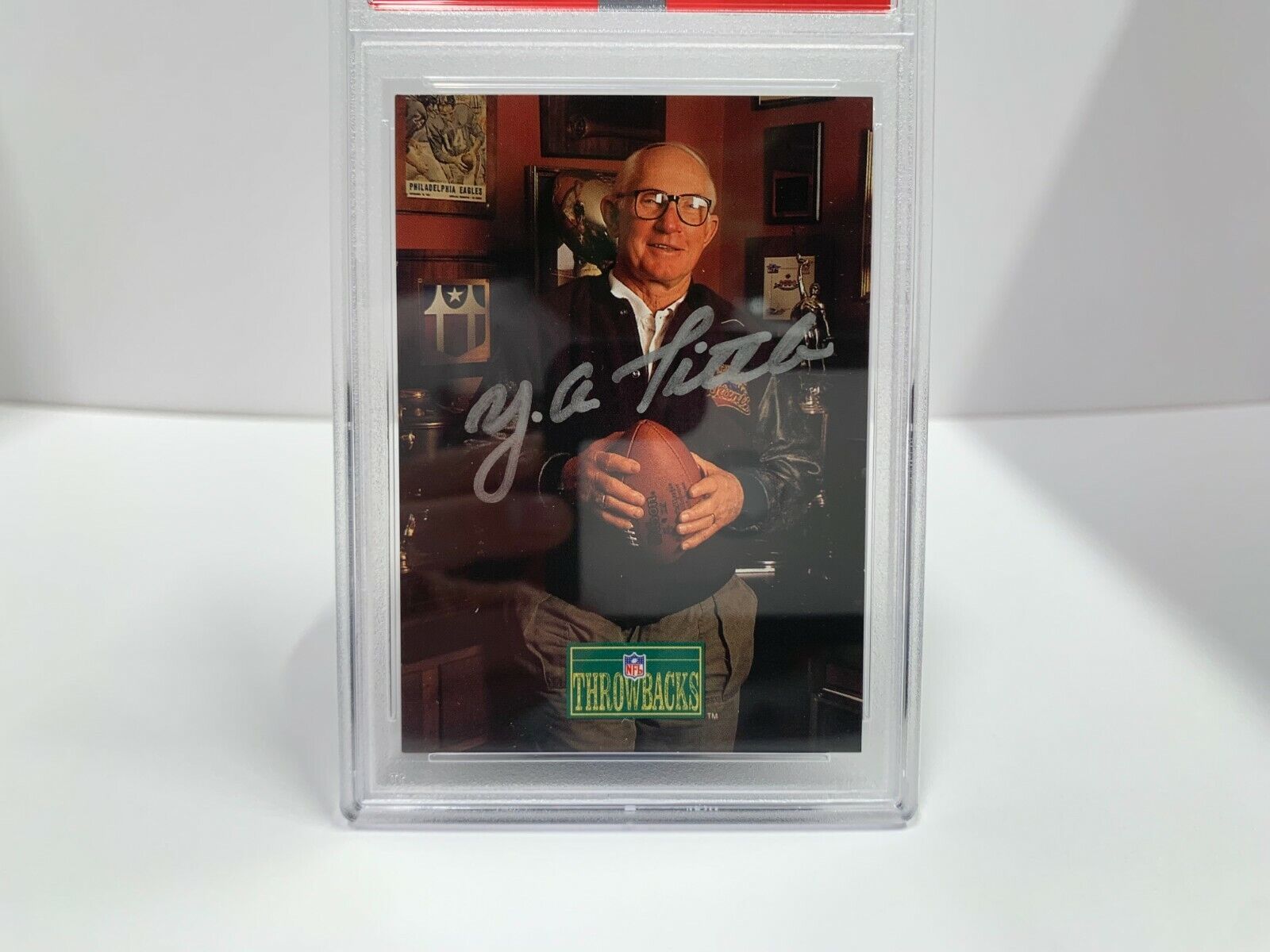 YA Tittle HOF Autographed Signed 1992 Pro Line NFL Card PSA Certified Slabbed