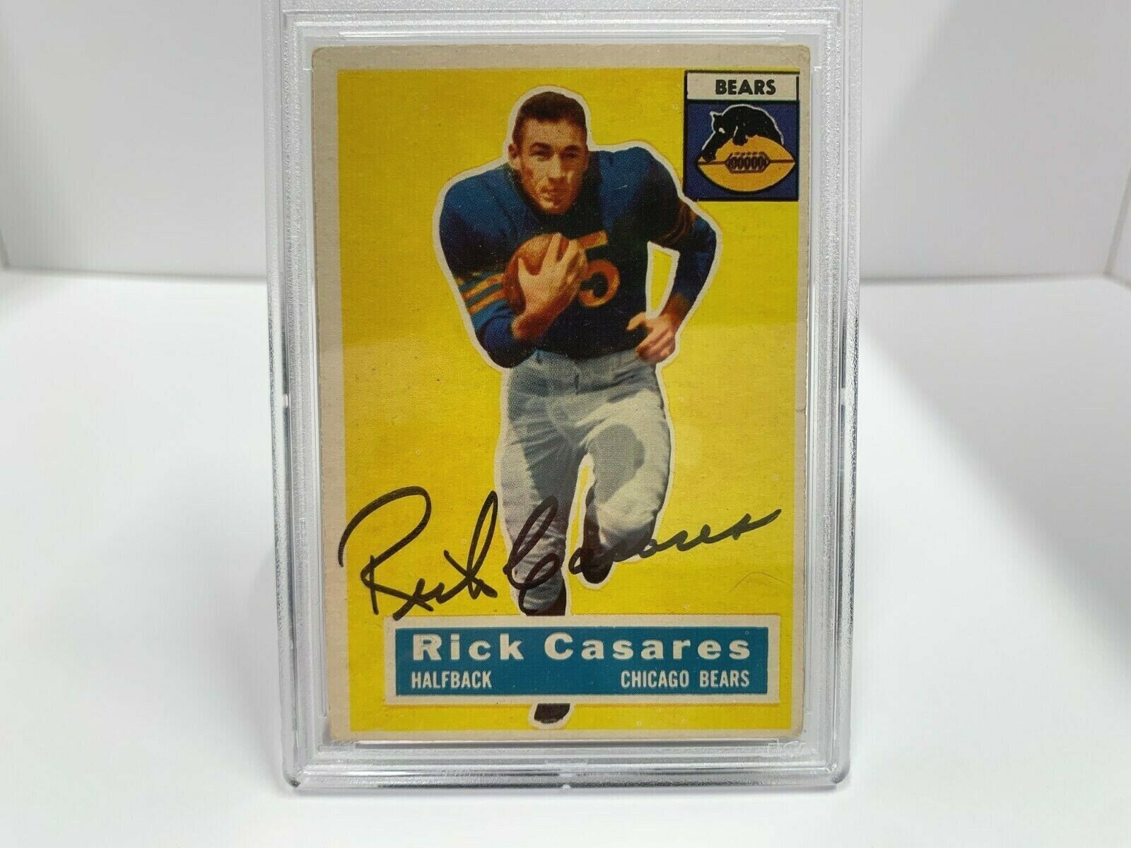 Rick Casares Autographed Signed 1956 Topps Football Card PSA Certified Slabbed