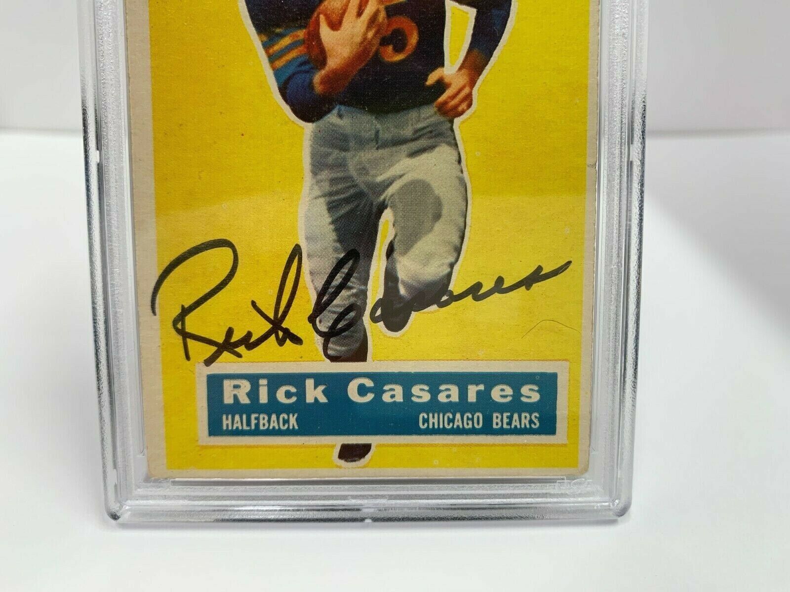 Rick Casares Autographed Signed 1956 Topps Football Card PSA Certified Slabbed