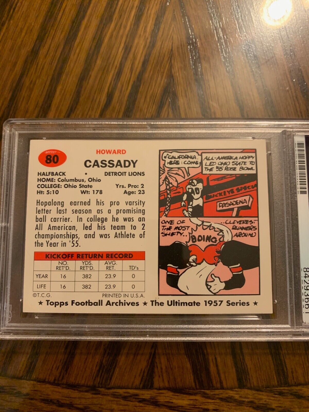 Howard Cassady Autographed Topps Archives Heisman Card PSA Slabbed & Certified