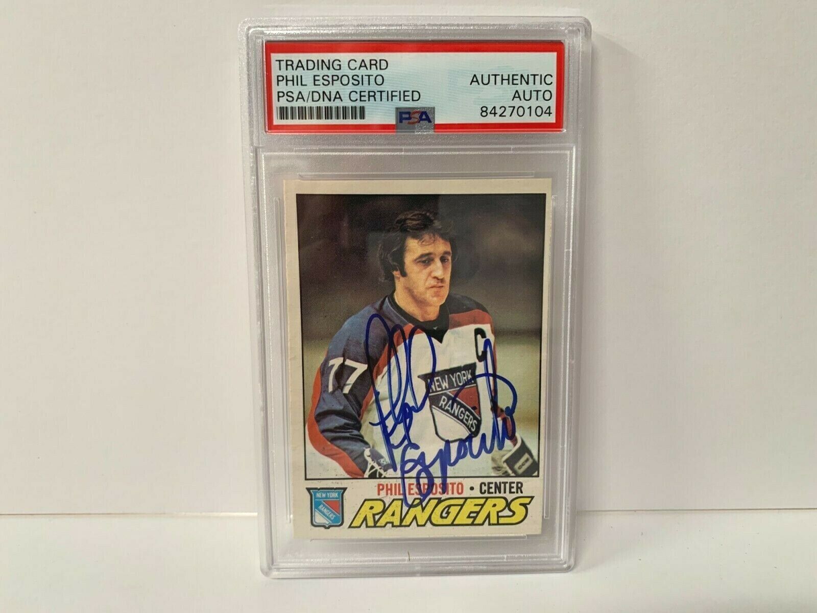 Phil Esposito Autographed Signed 77/78  OPC Card PSA Slabbed Certified #84270104