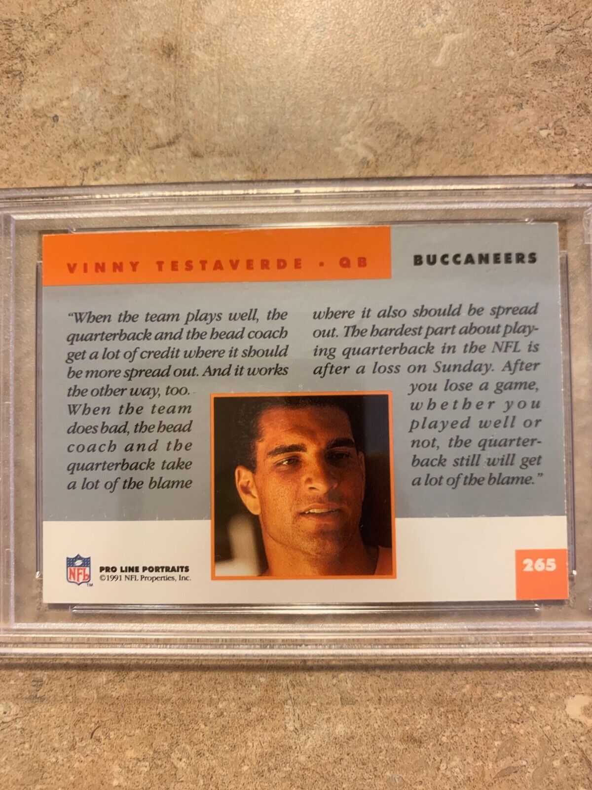 Vinny Testaverde Autographed 1991 NFL Pro Line Card PSA Certified & Slabbed