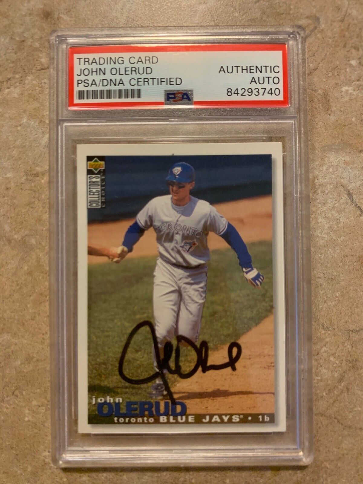 John Olerud Autographed 1995 Collector Choice Card #573 PSA Certified & Slabbed