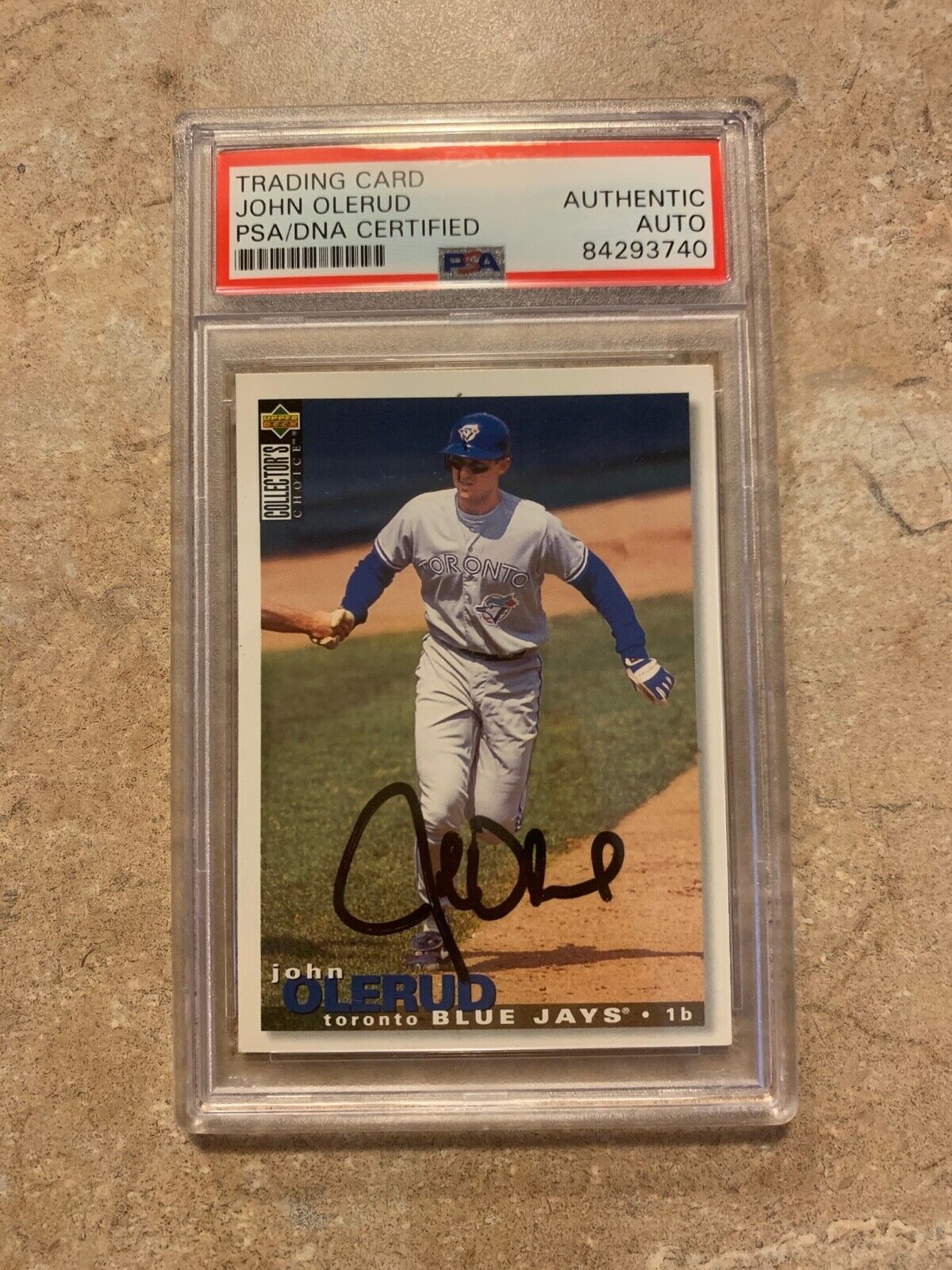 John Olerud Autographed 1995 Collector Choice Card #573 PSA Certified & Slabbed