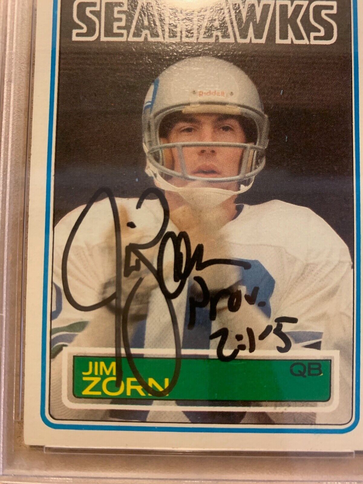 Jim Zorn Seattle Seahawks Autographed 1983 Topps Card #393 PSA Slabbed Certified