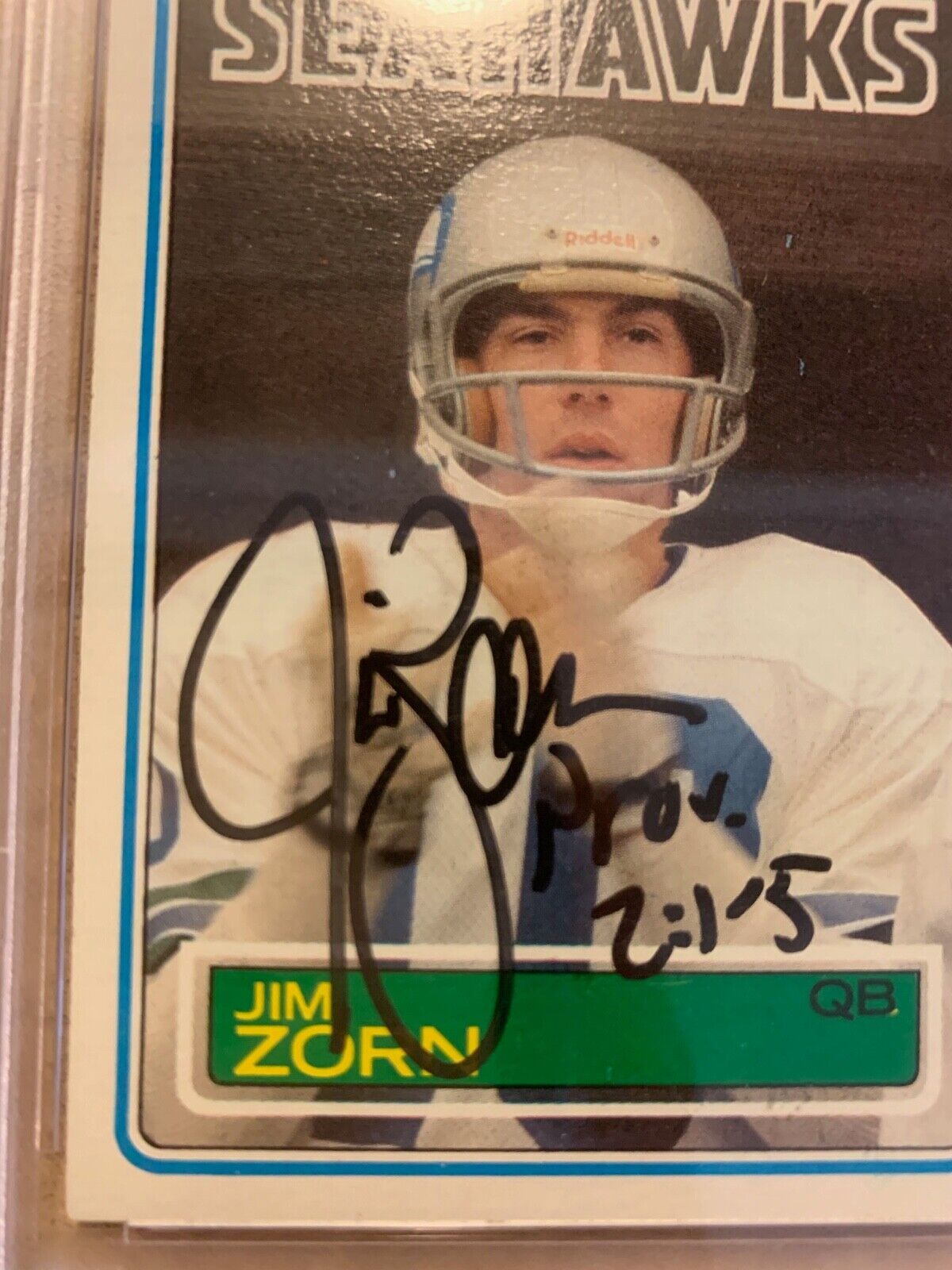 Jim Zorn Seattle Seahawks Autographed 1983 Topps Card #393 PSA Slabbed Certified